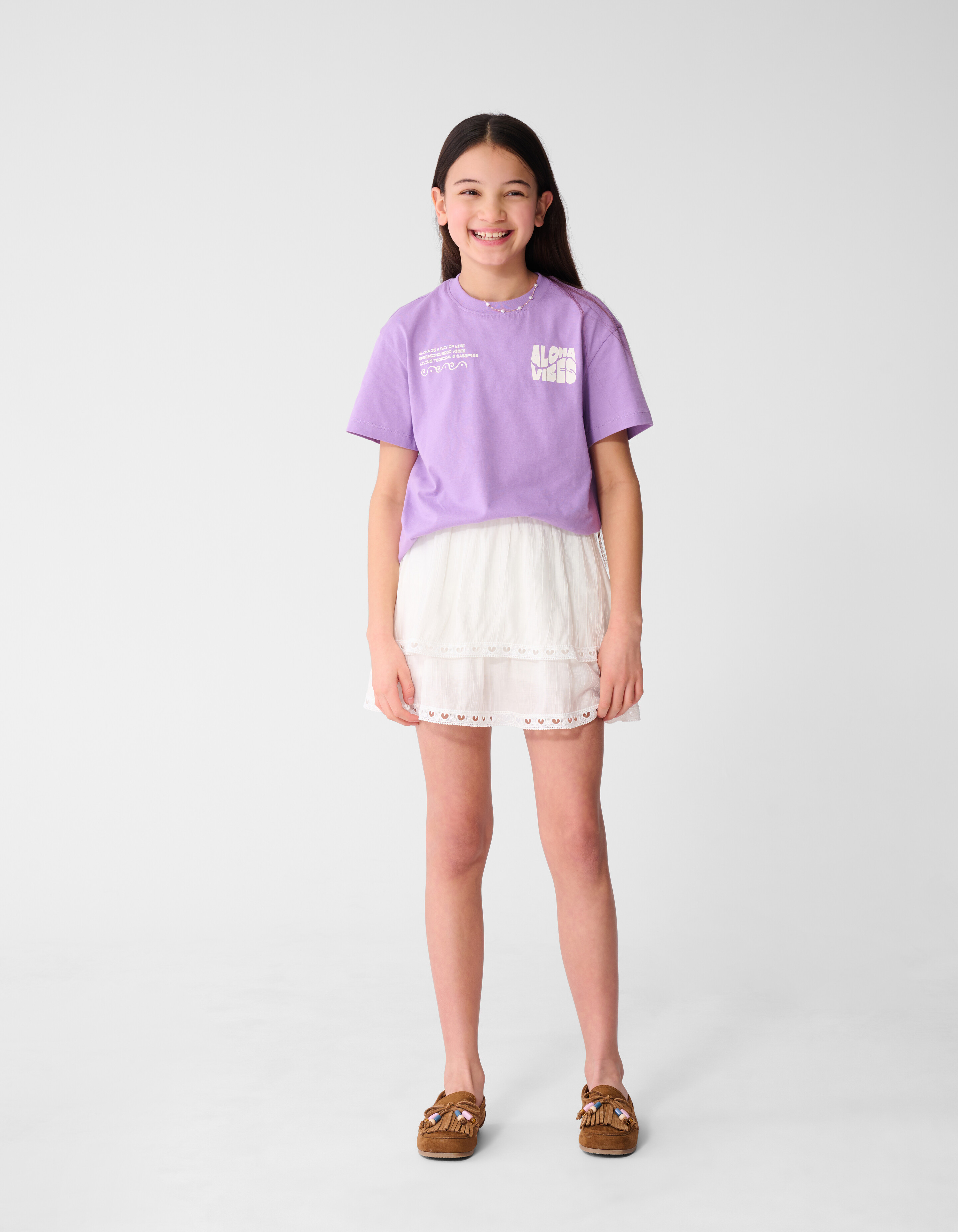 Ruffle Mini Rok Wit SHOEBY GIRLS