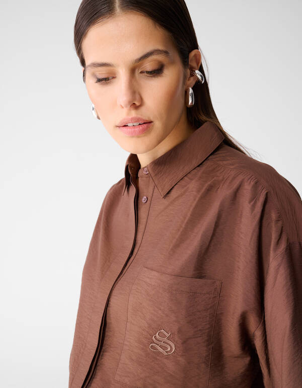 Oversized Kanten Blouse Bruin SHOEBY WOMEN