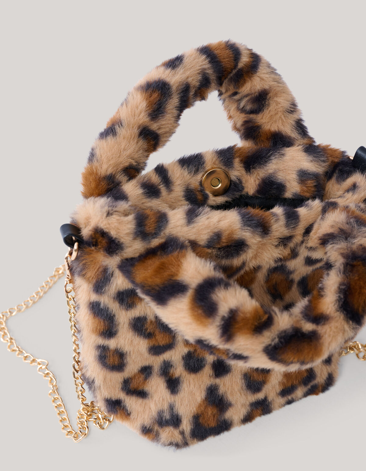 Furry Leopard Tas Bruin SHOEBY ACCESSOIRES