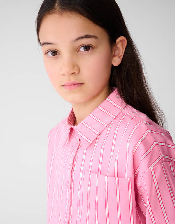 Pinstripe Stud Blouse Roze SHOEBY GIRLS