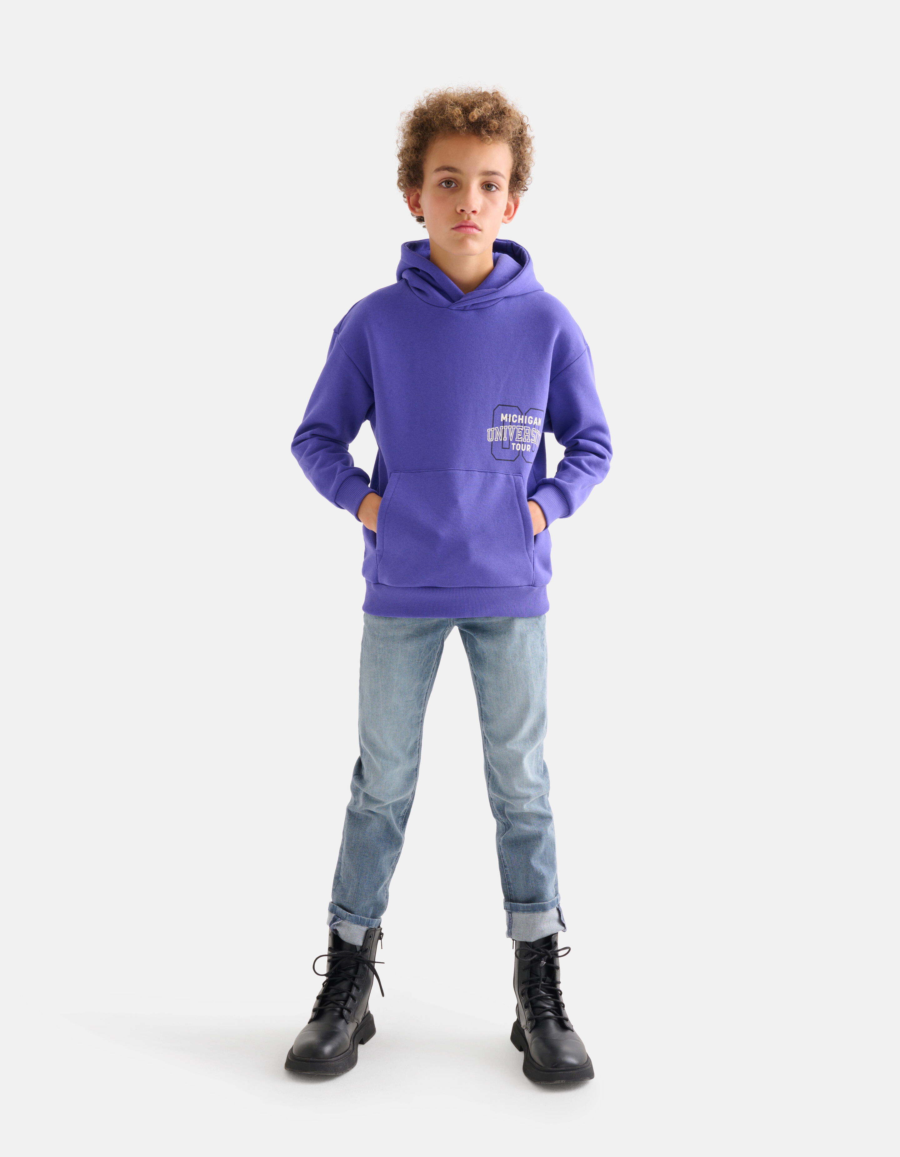 Printed Hoodie Paars SHOEBY BOYS
