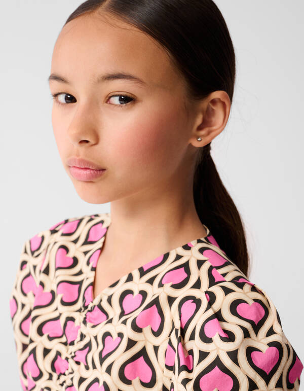 Heart Printed Jurk Roze SHOEBY GIRLS