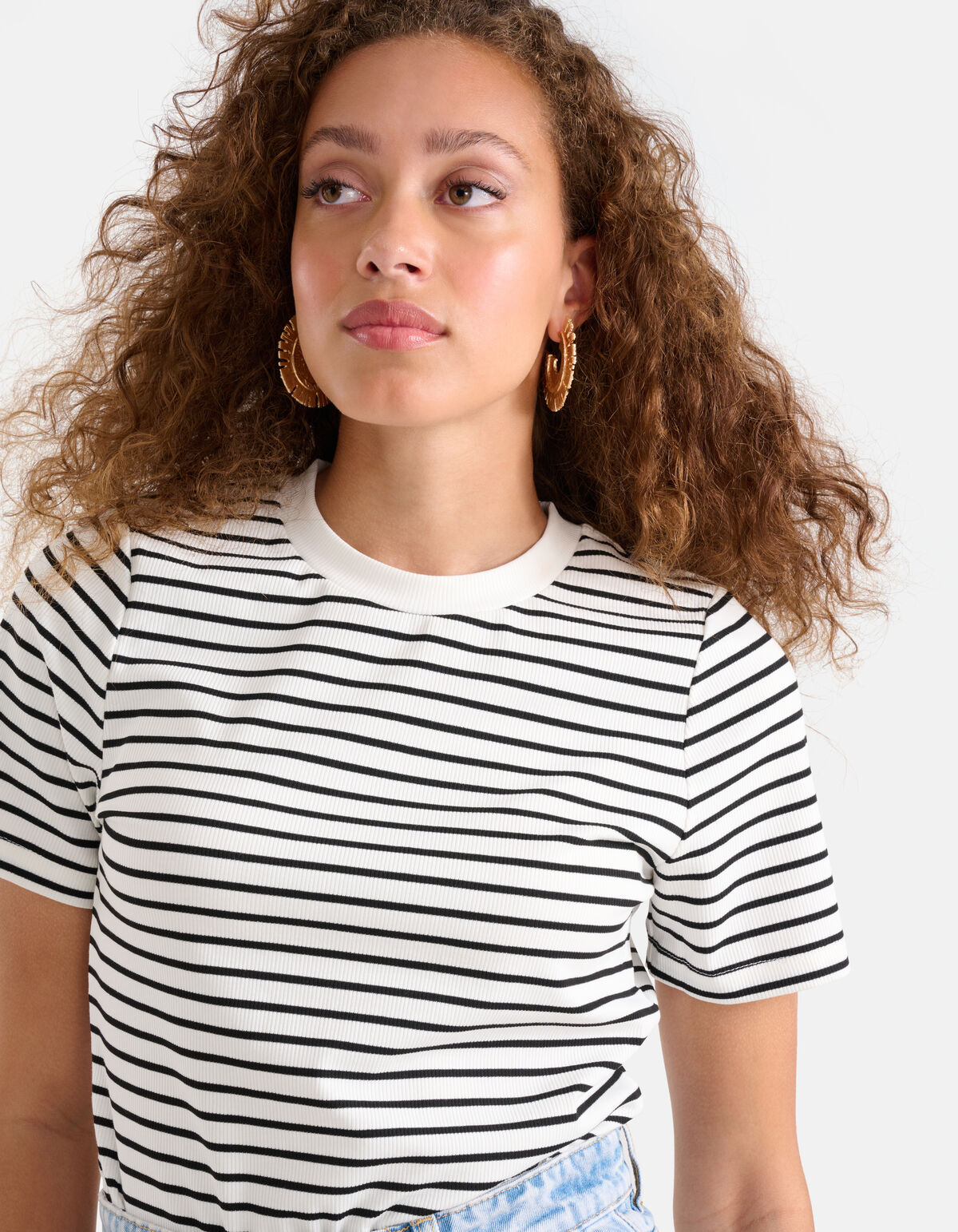 Gestreepte T-shirt Zwart/Wit SHOEBY WOMEN