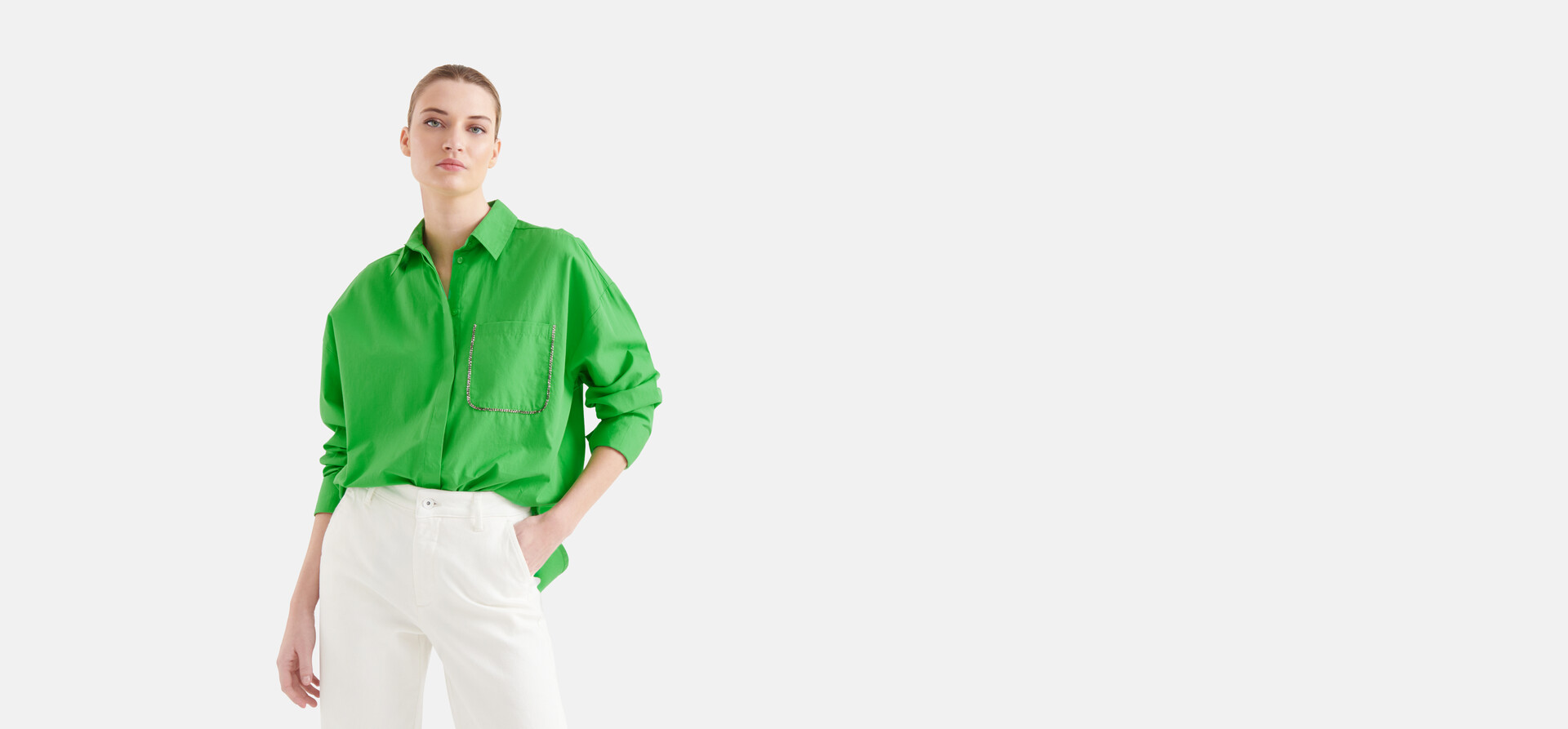 Poplin Blouse Groen By Mieke SHOEBY WOMEN