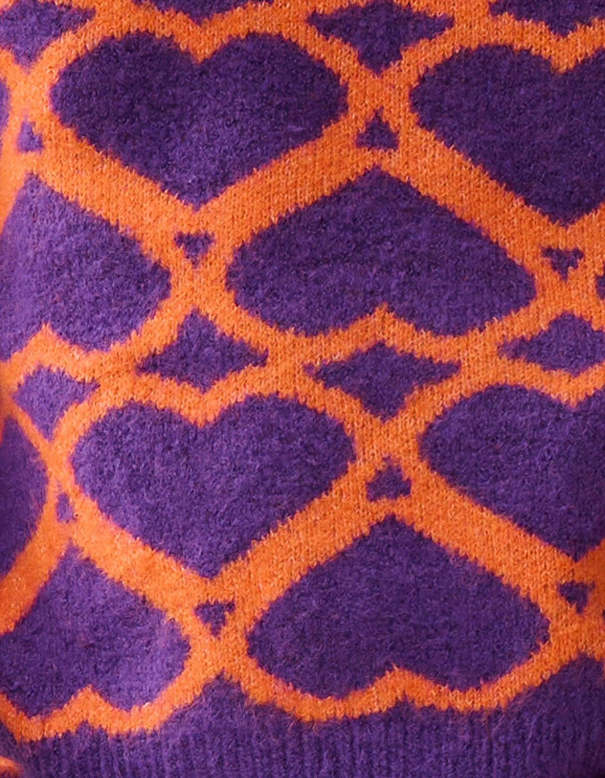 Heart Printed Meisjes Trui Paars By Furmey SHOEBY GIRLS