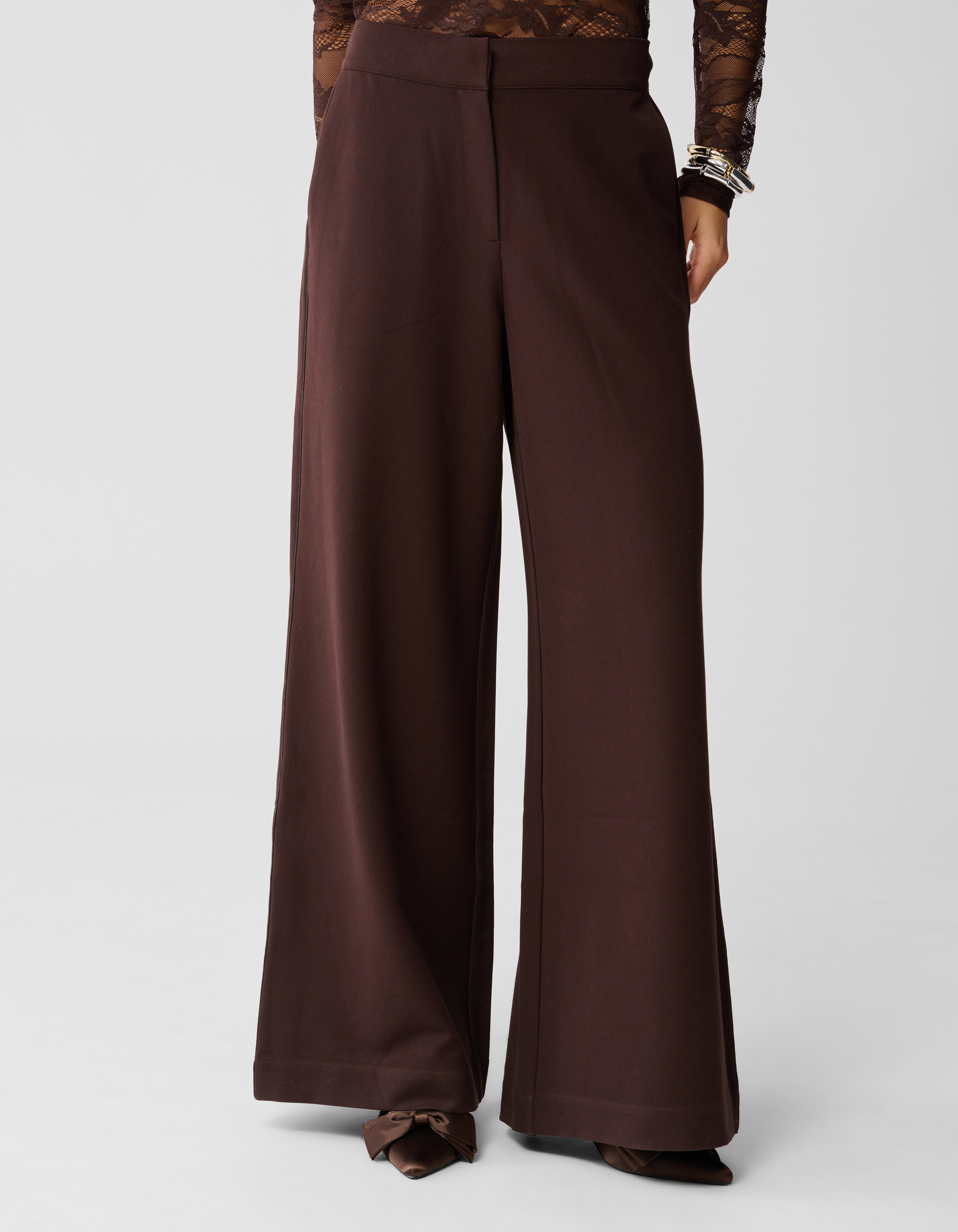 Wide Leg Broek Bruin SHOEBY WOMEN
