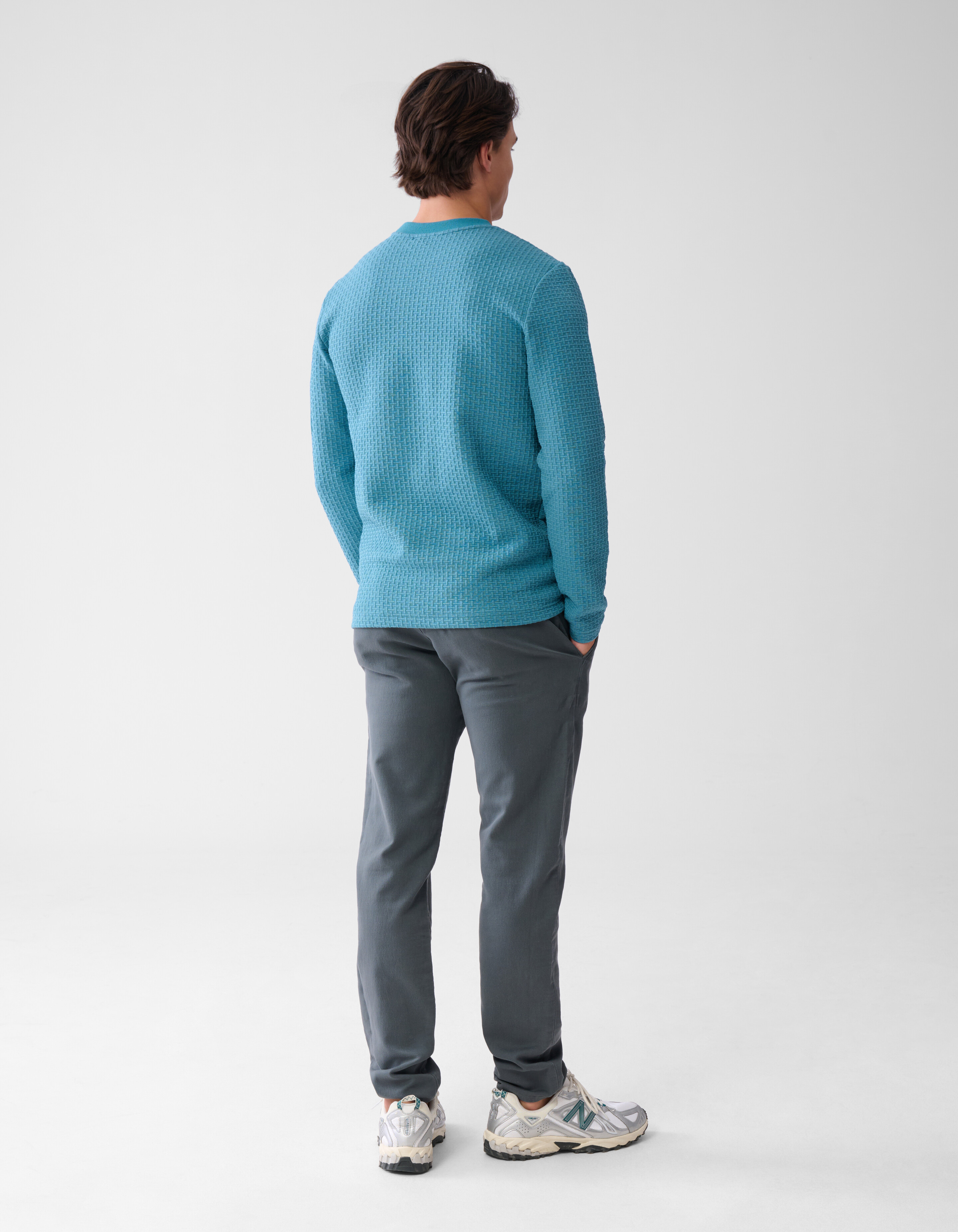 Jersey Structuur Longsleeve Blauw SHOEBY MEN