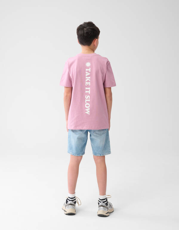 Take It Slow Artwork T-shirt Roze SHOEBY BOYS