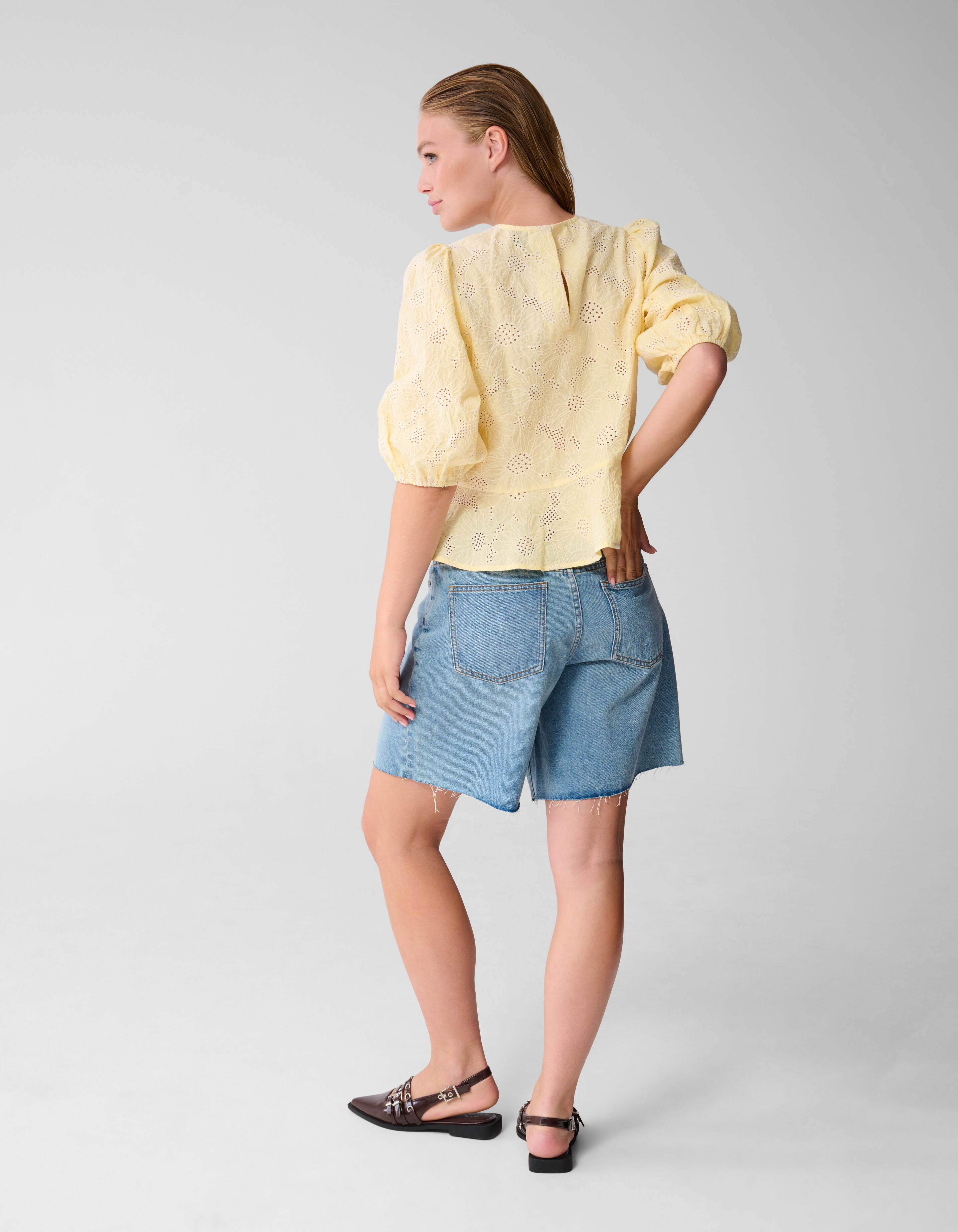 Flower Structuur Top Lichtgeel SHOEBY WOMEN