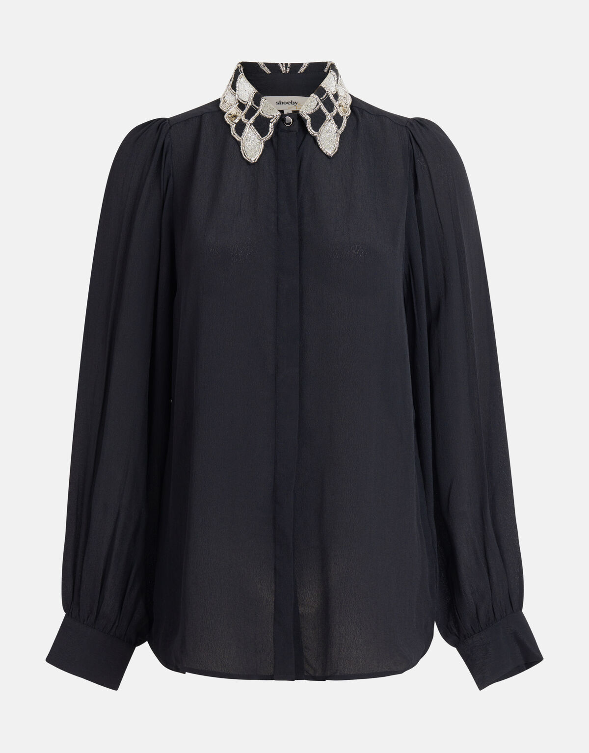 Collar Blouse Zwart By Fred SHOEBY WOMEN