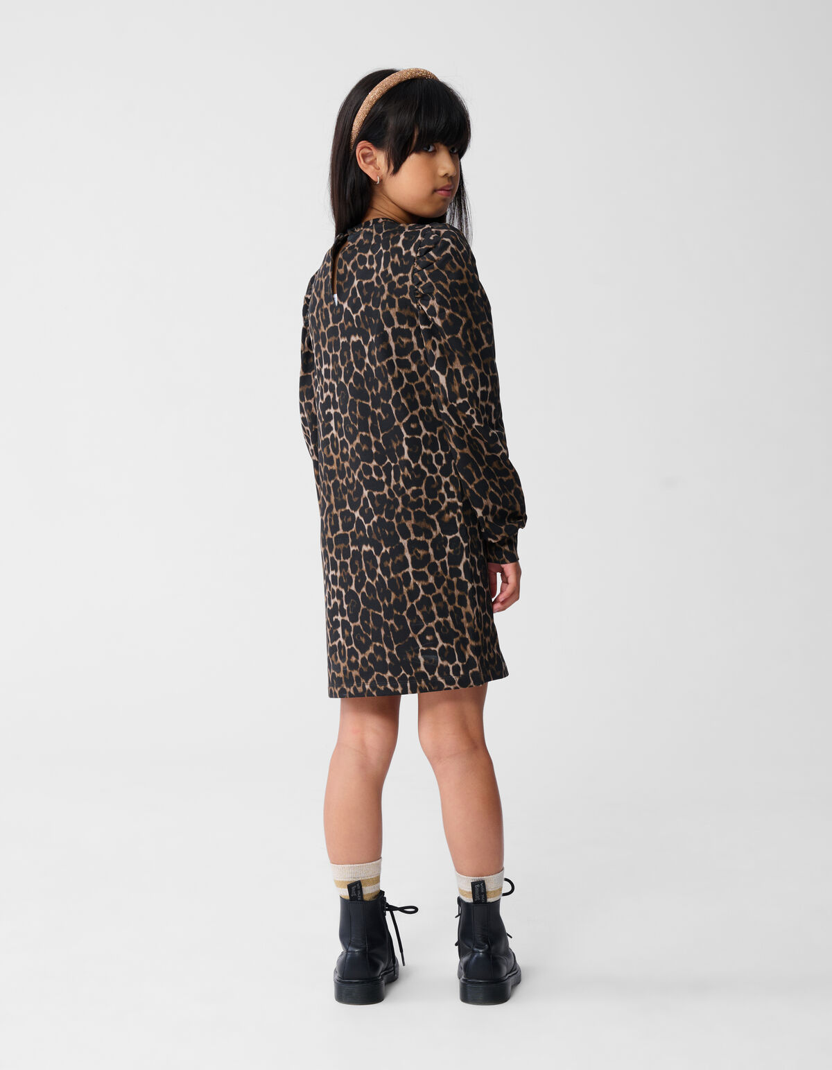 Printed Leopard Mini Jurk Bruin SHOEBY GIRLS