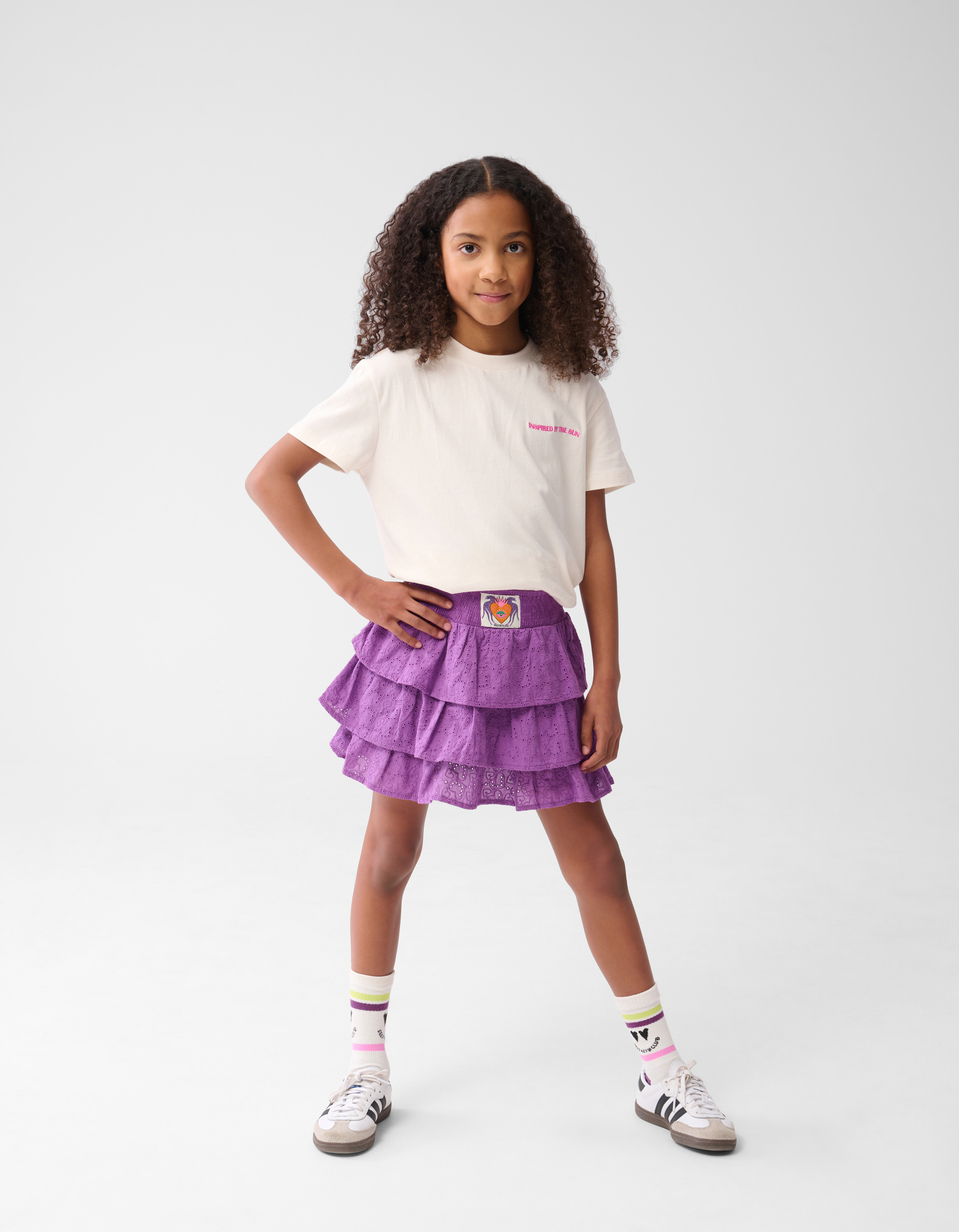 Tropical Artwork T-shirt Gebroken Wit By Lizzy SHOEBY GIRLS
