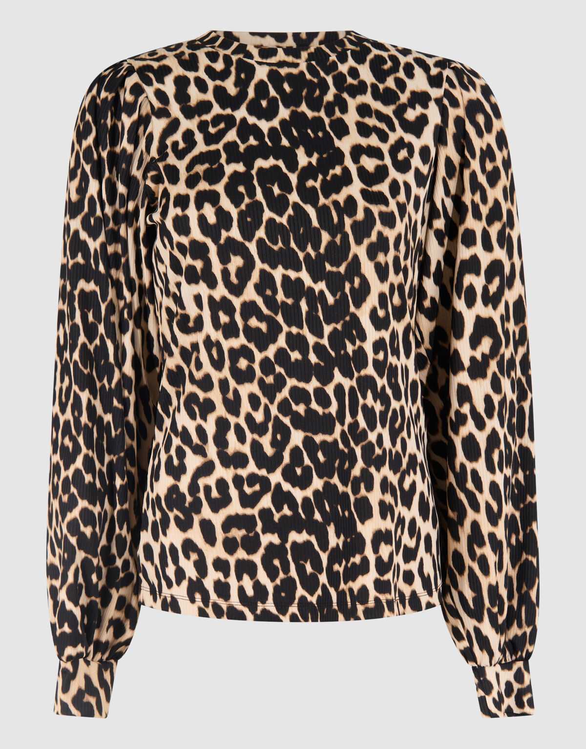 Rib Jersey Leopard Top Bruin SHOEBY WOMEN