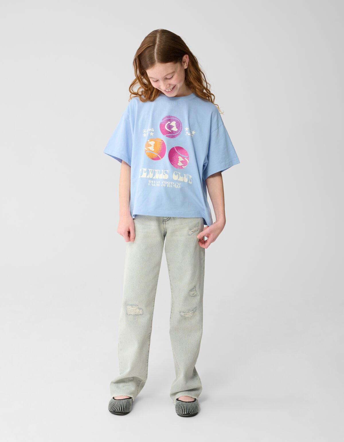 Tennis Artwork T-shirt Blauw SHOEBY GIRLS