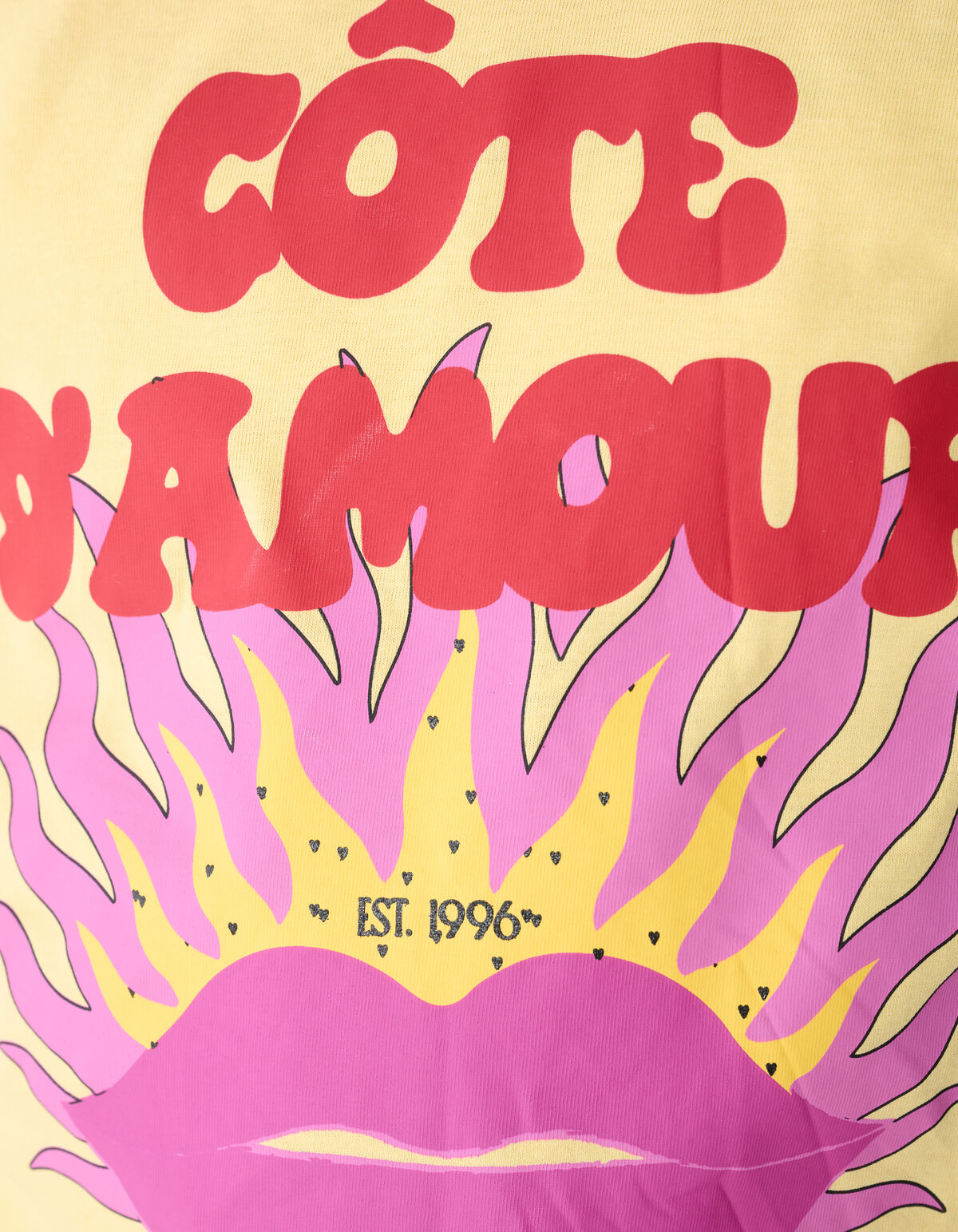 Cote D'amour Artwork T-shirt Geel SHOEBY GIRLS