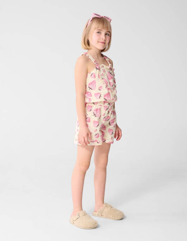 Strawberry Print Jumpshort Gebroken Wit SHOEBY GIRLS