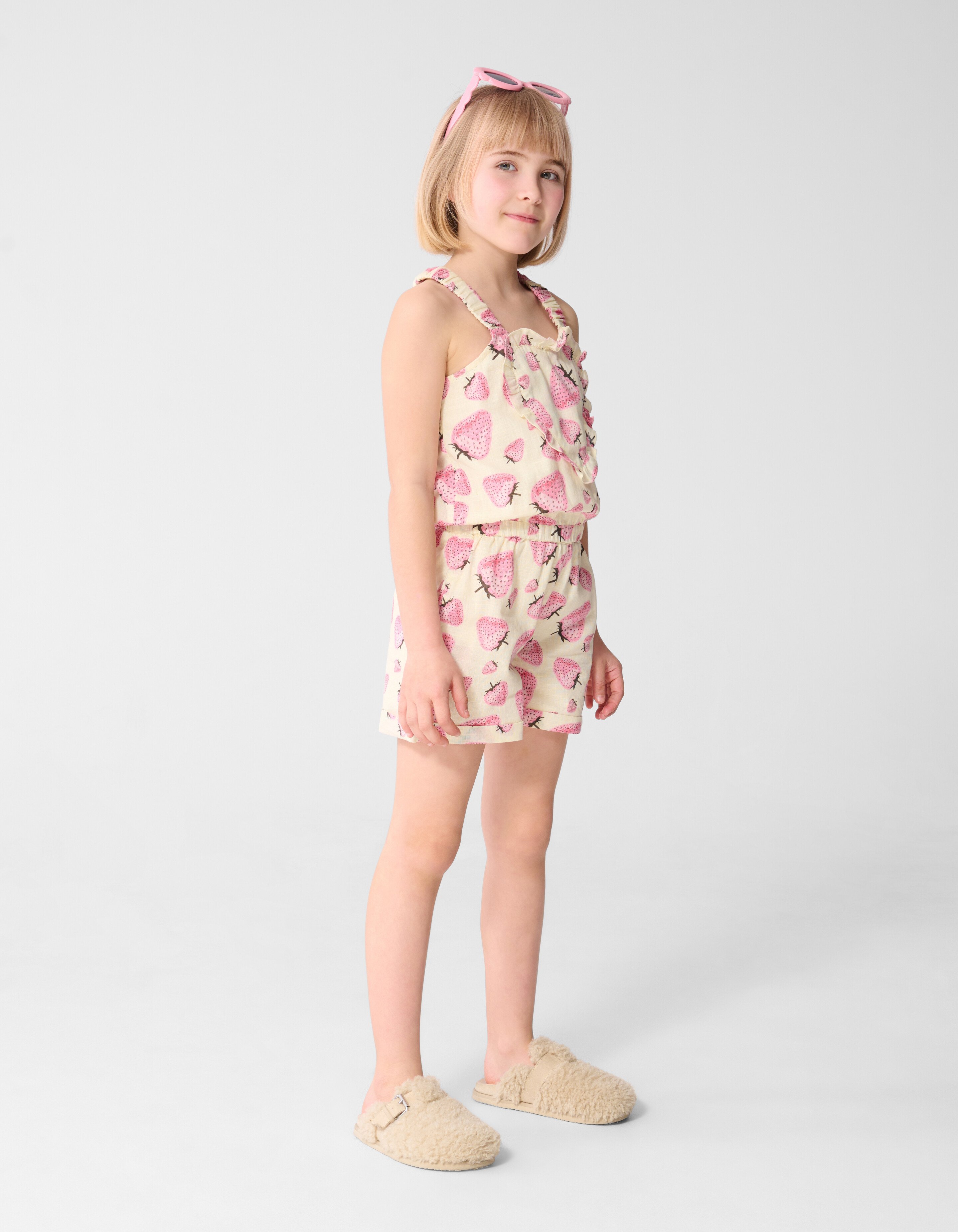 Strawberry Print Jumpshort Gebroken Wit SHOEBY GIRLS