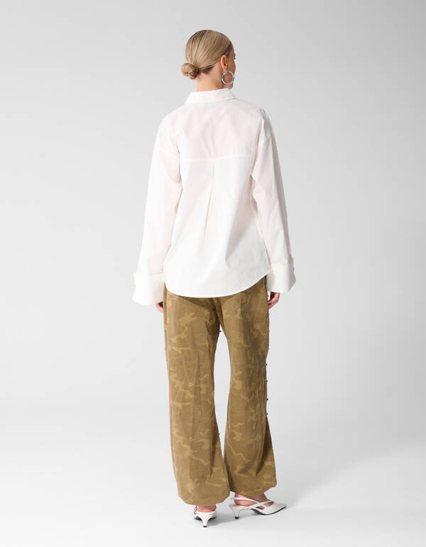 Oversized Ring Cuff Blouse Wit SHOEBY WOMEN