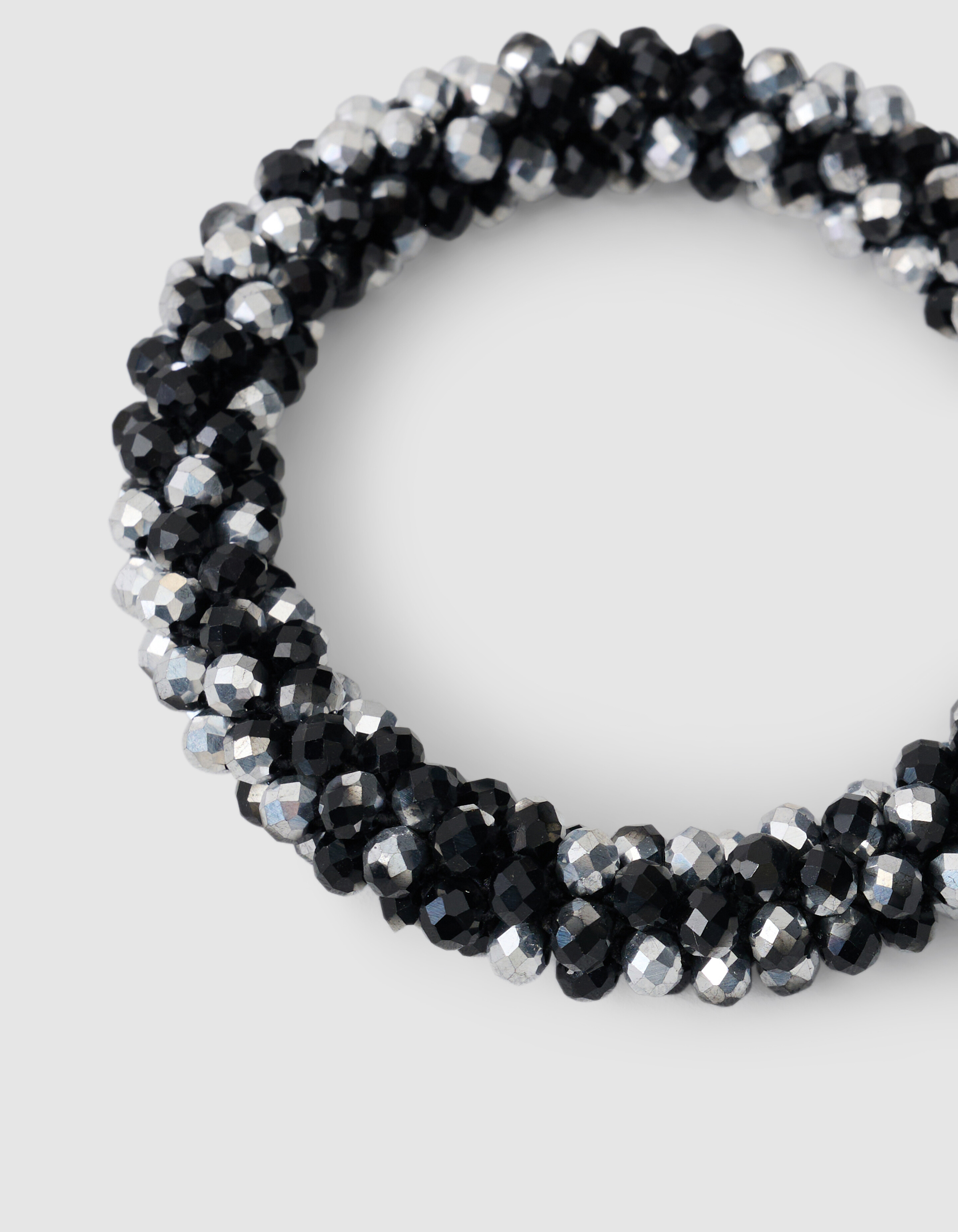 Beaded Haarelastiek Zwart/Zilver SHOEBY ACCESSOIRES