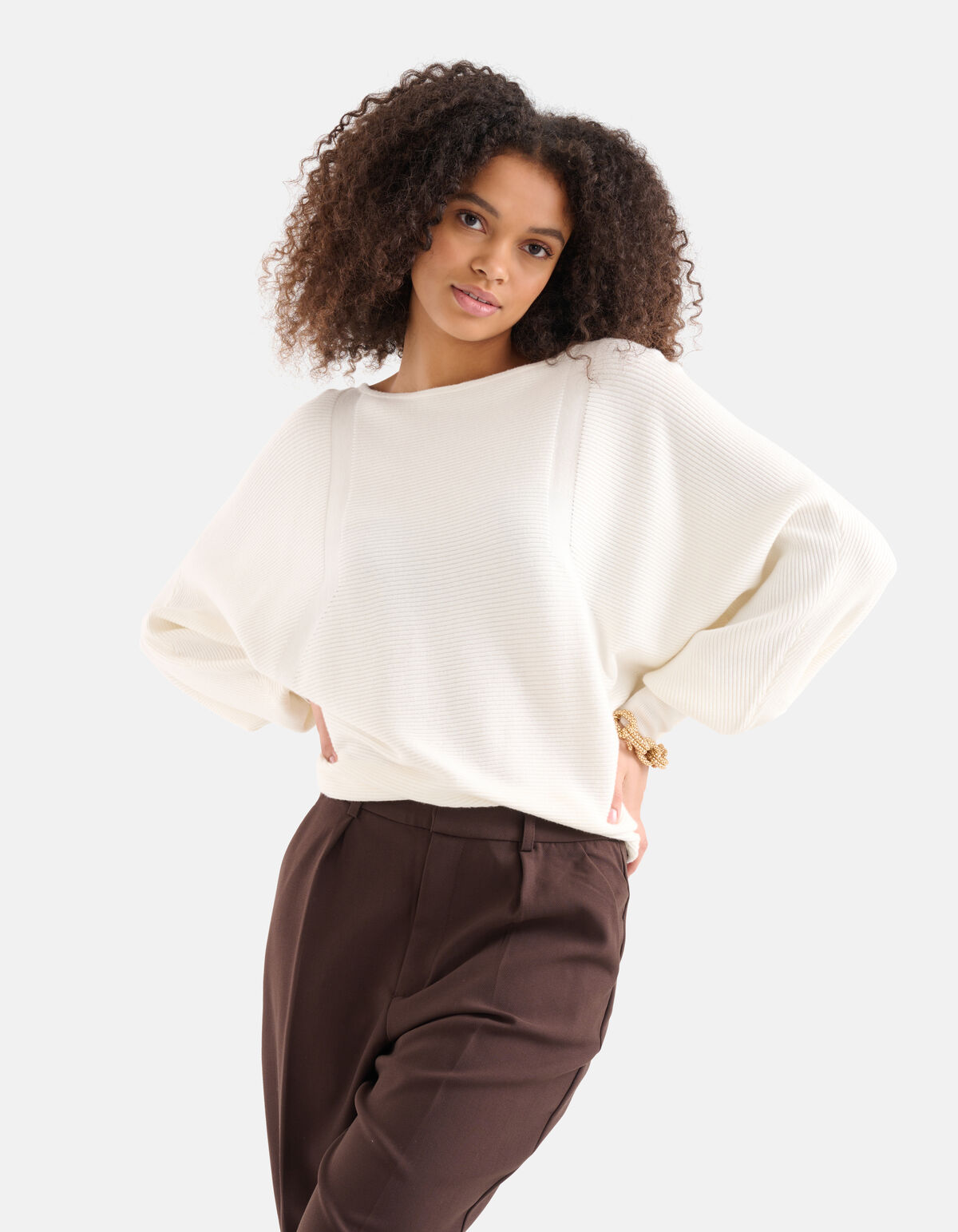 Oversized Trui Gebroken Wit SHOEBY WOMEN