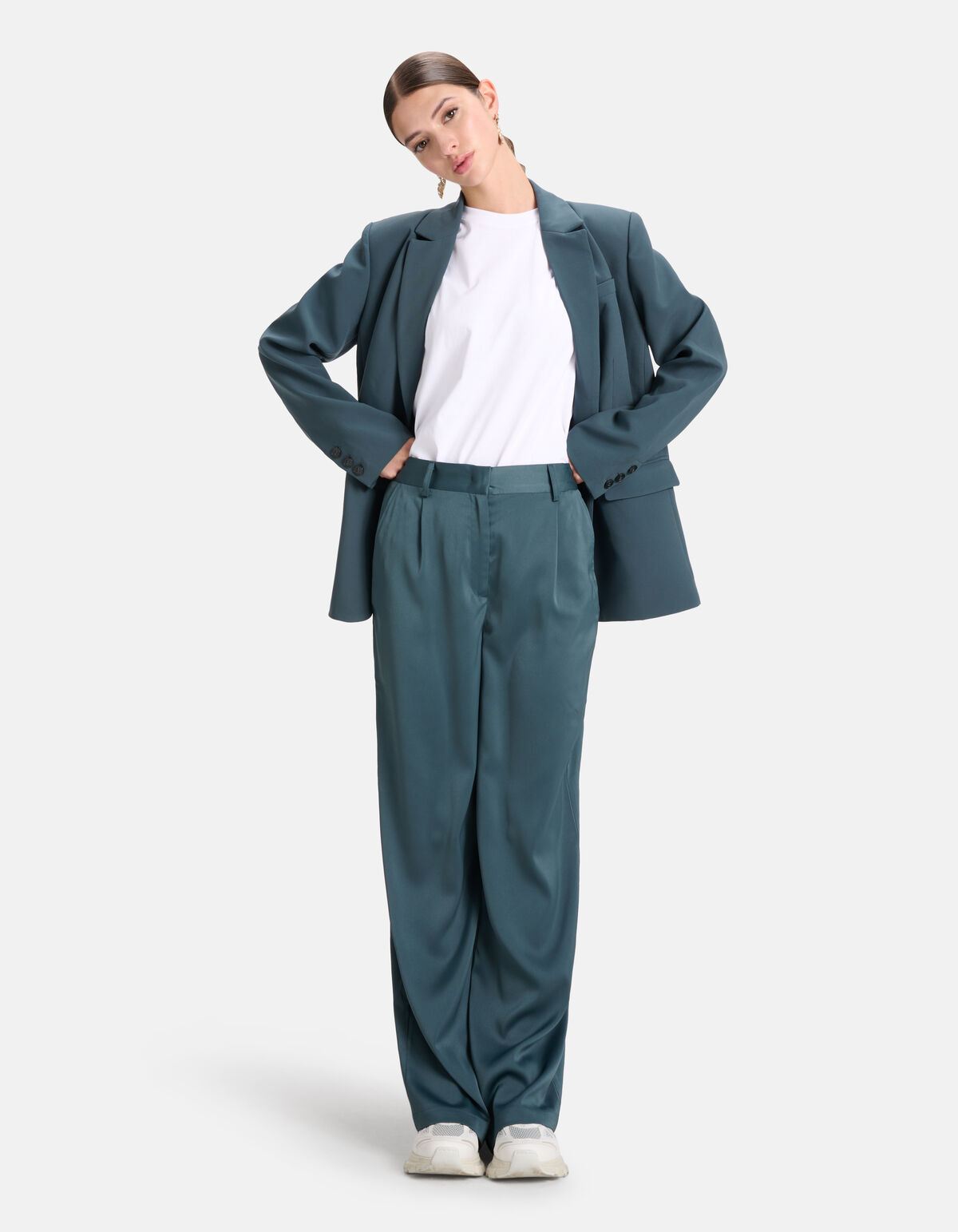 Satijnen Broek Petrol SHOEBY WOMEN