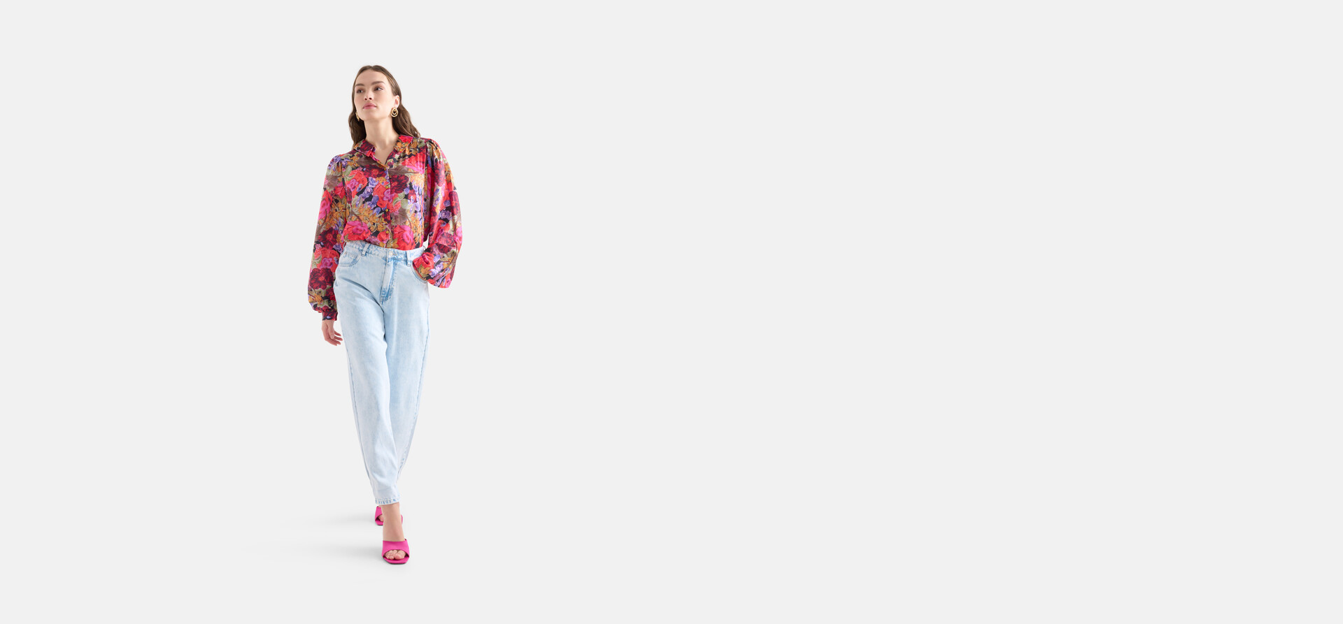 Barrel Leg Jeans Bleached L28 SHOEBY WOMEN