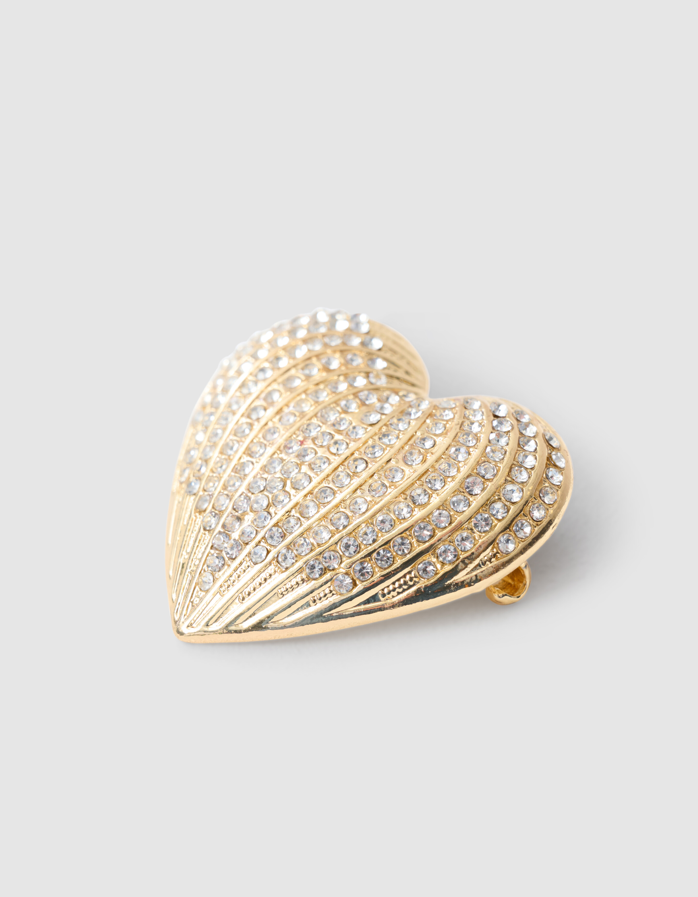 Strass Heart Broche Goud SHOEBY ACCESSOIRES