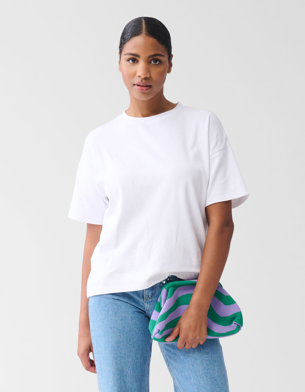 Knitted Clutch Tas Groen SHOEBY ACCESSOIRES