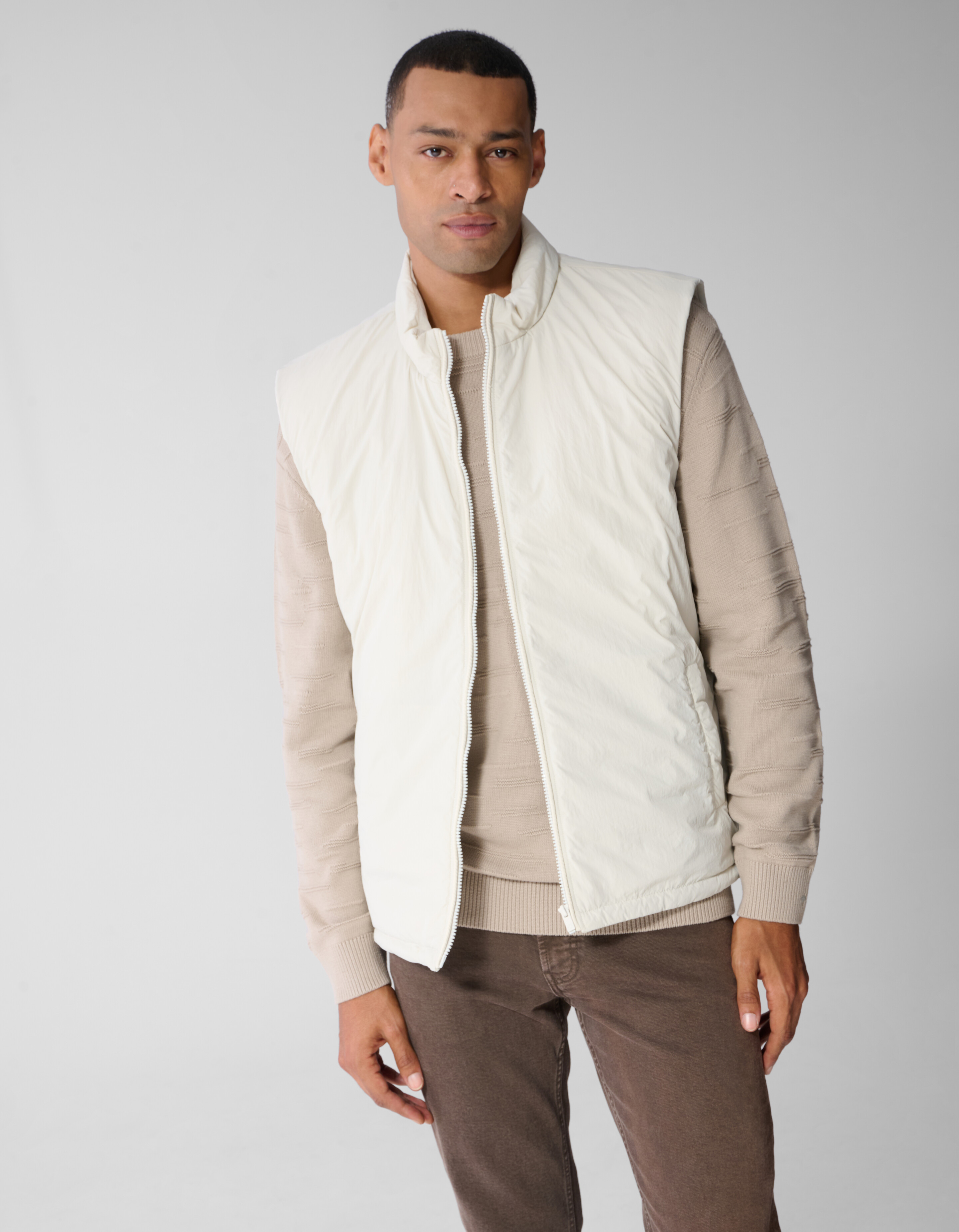 Regular Fit Logo Bodywarmer Zand SHOEBY MEN