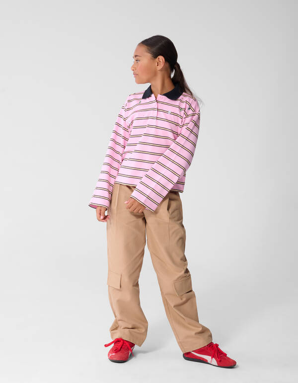 Rhinestone Longsleeve Polo Roze SHOEBY GIRLS