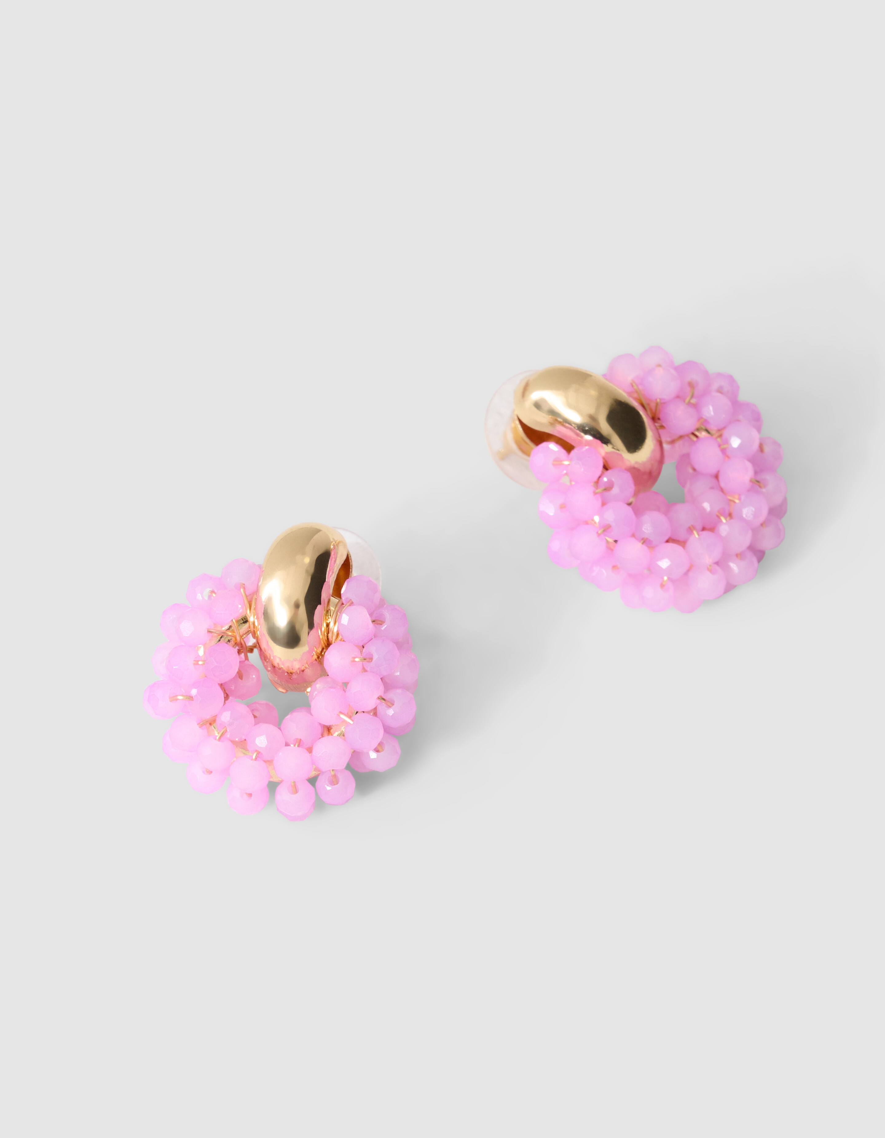 Ronde Beaded Oorbellen Roze SHOEBY ACCESSOIRES