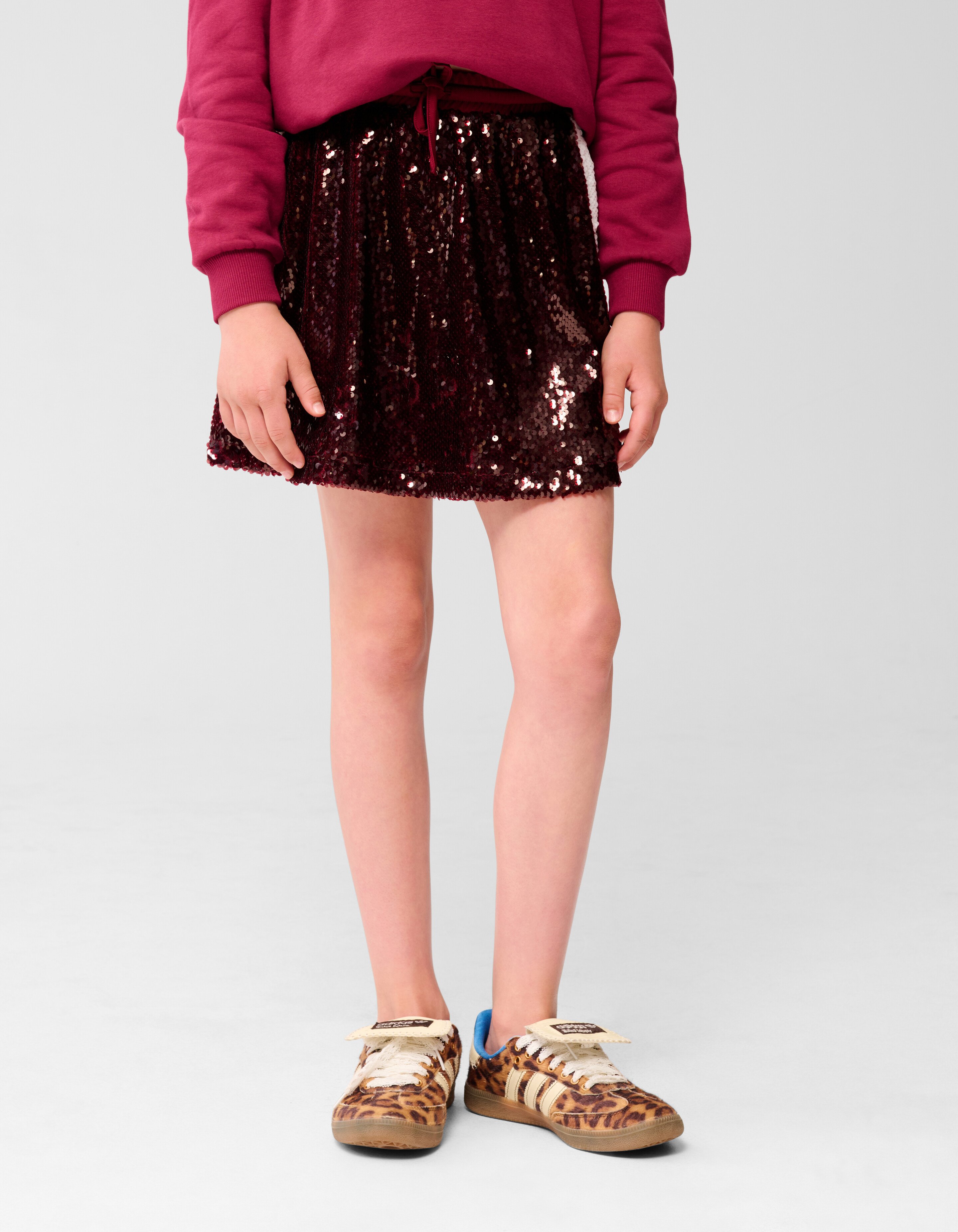 Pailletten Mini Rok Donkerrood SHOEBY GIRLS