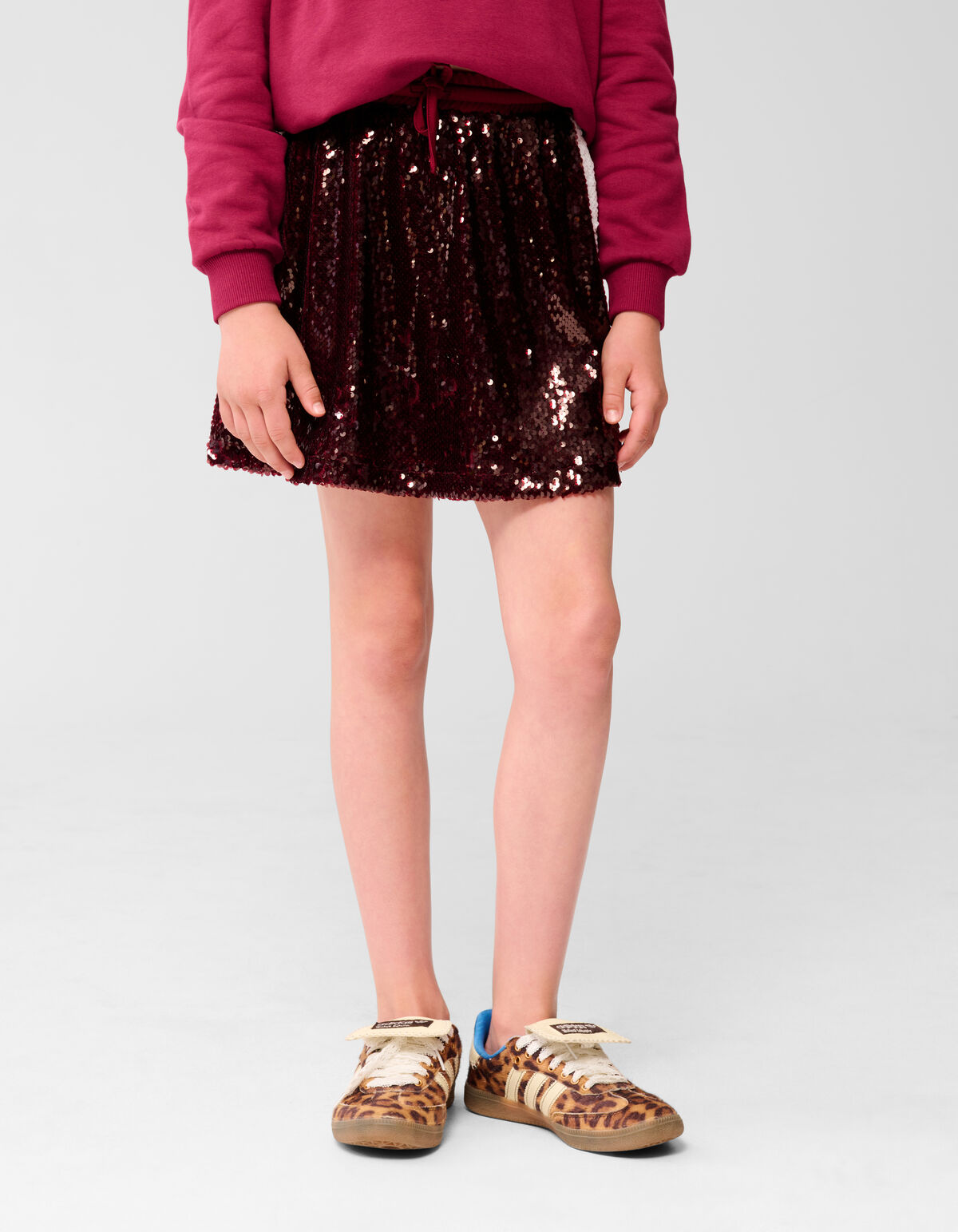 Pailletten Mini Rok Donkerrood SHOEBY GIRLS