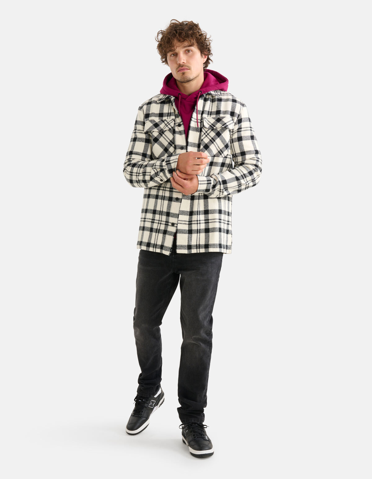 Ruiten Overshirt Zwart/Wit SHOEBY MEN