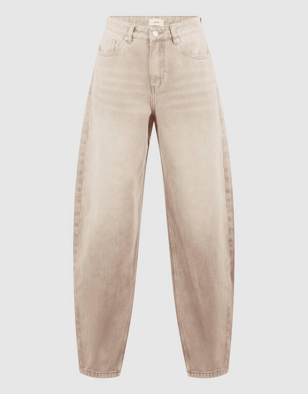 Baggy Fit Jeans Washed Zand SHOEBY WOMEN
