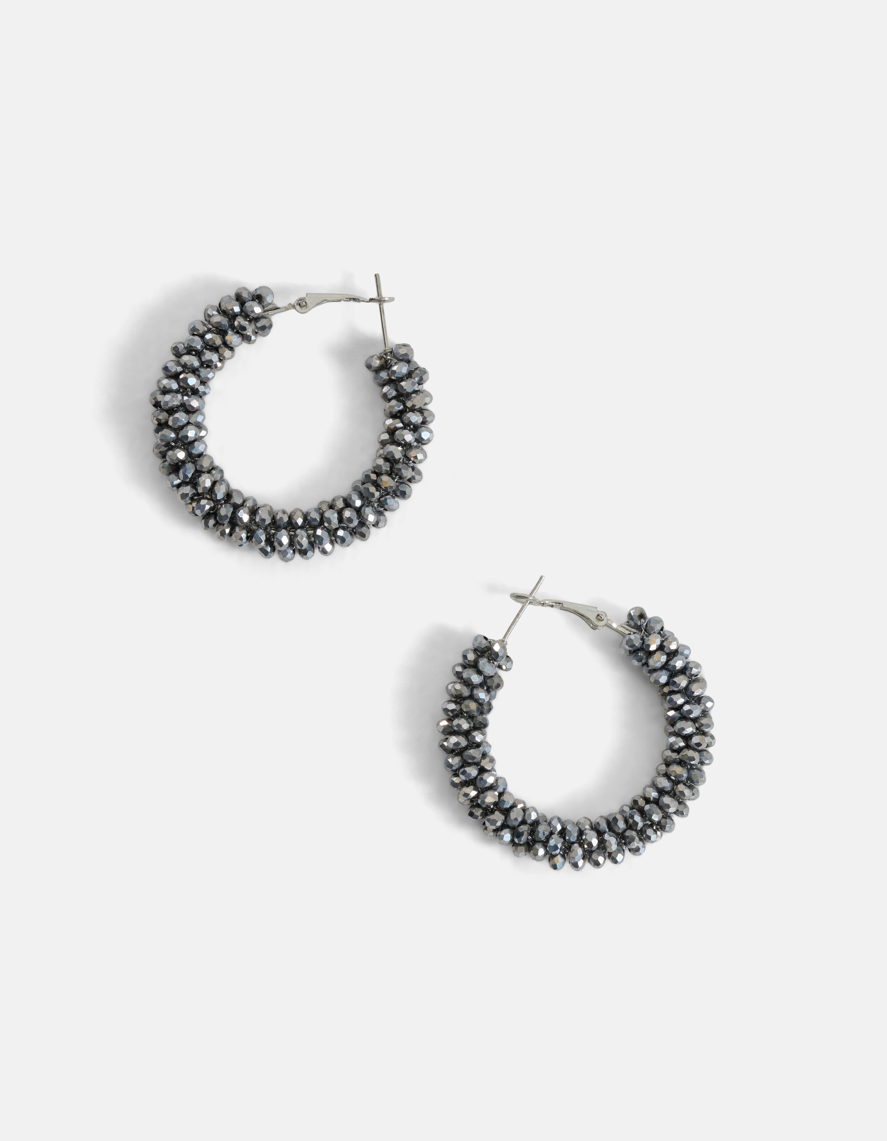 Beaded Hoop Oorbellen Zilver SHOEBY ACCESSOIRES