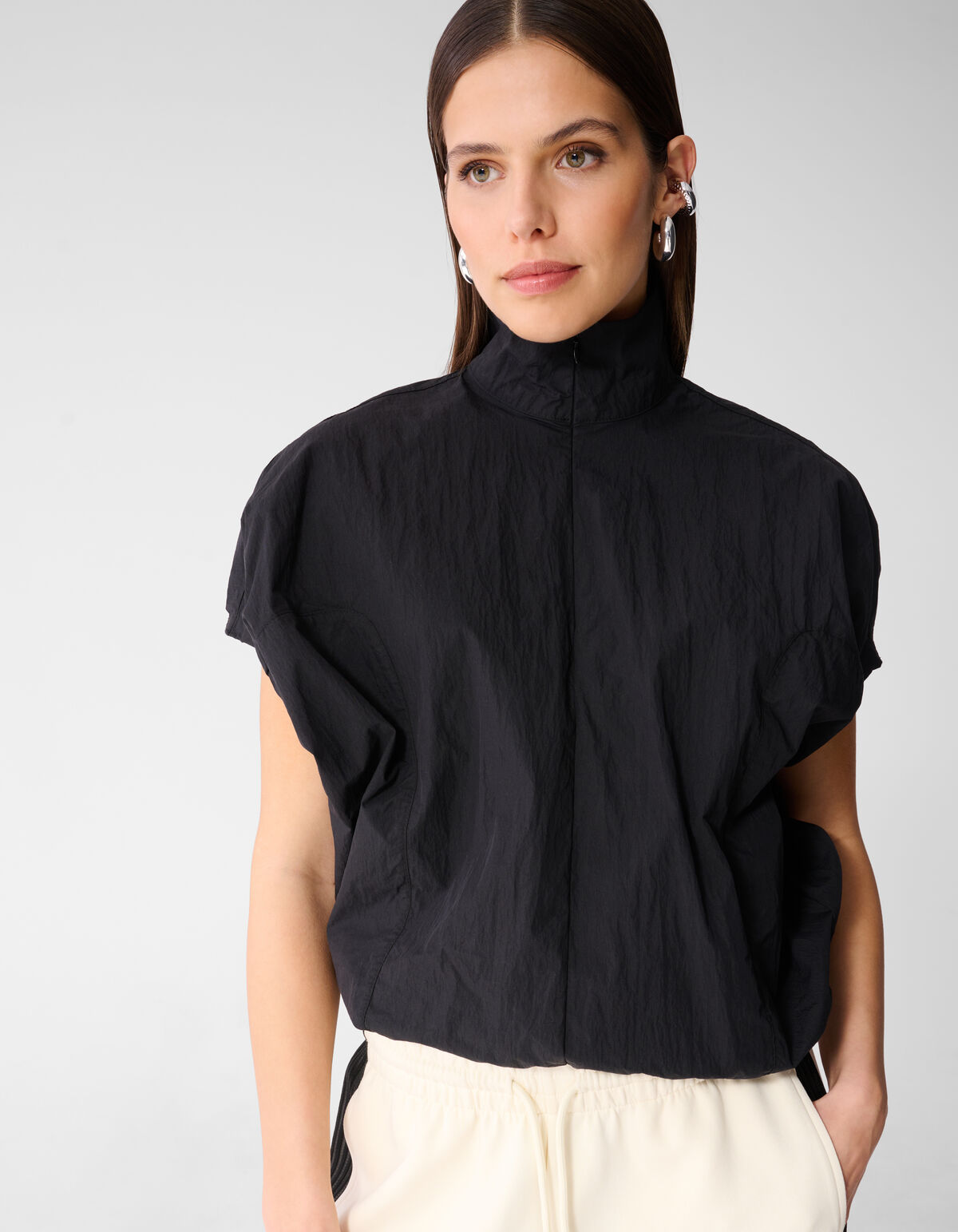 Oversized Balloon Fit Blouse Zwart SHOEBY WOMEN