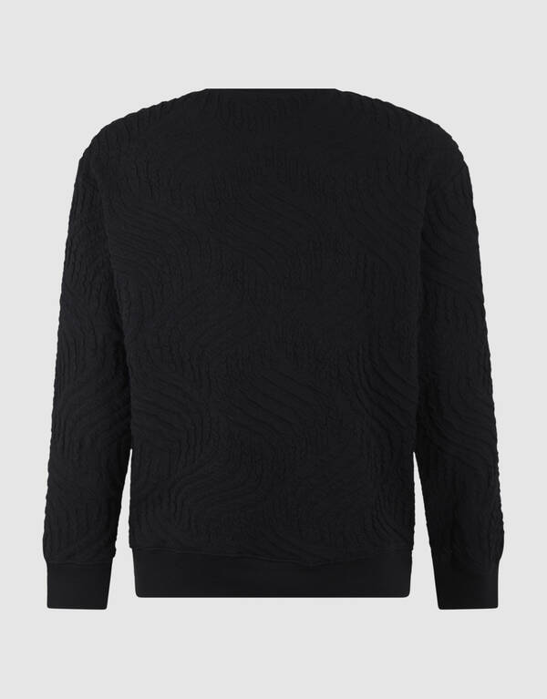 Wave Structuur Sweater Zwart SHOEBY MEN