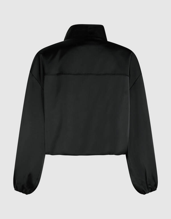 Satijnen Half Zip Top Zwart SHOEBY WOMEN