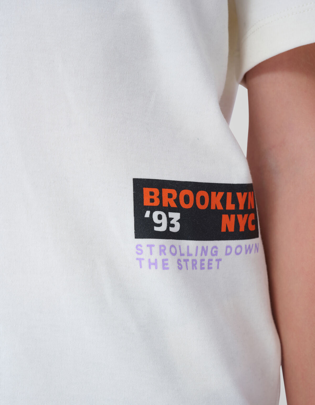 Backprint T-shirt Gebroken Wit SHOEBY BOYS