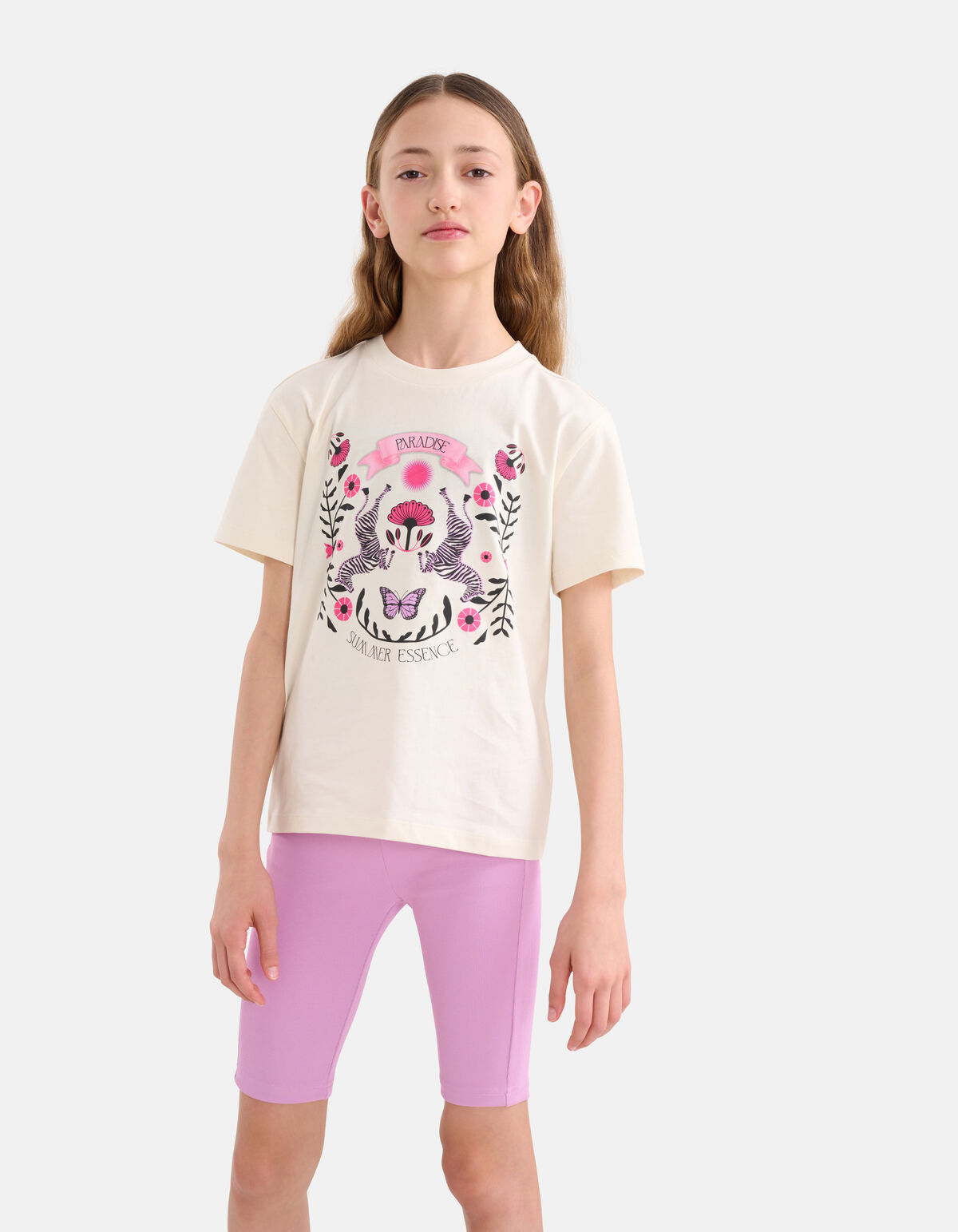 Artwork T-shirt Gebroken Wit SHOEBY GIRLS