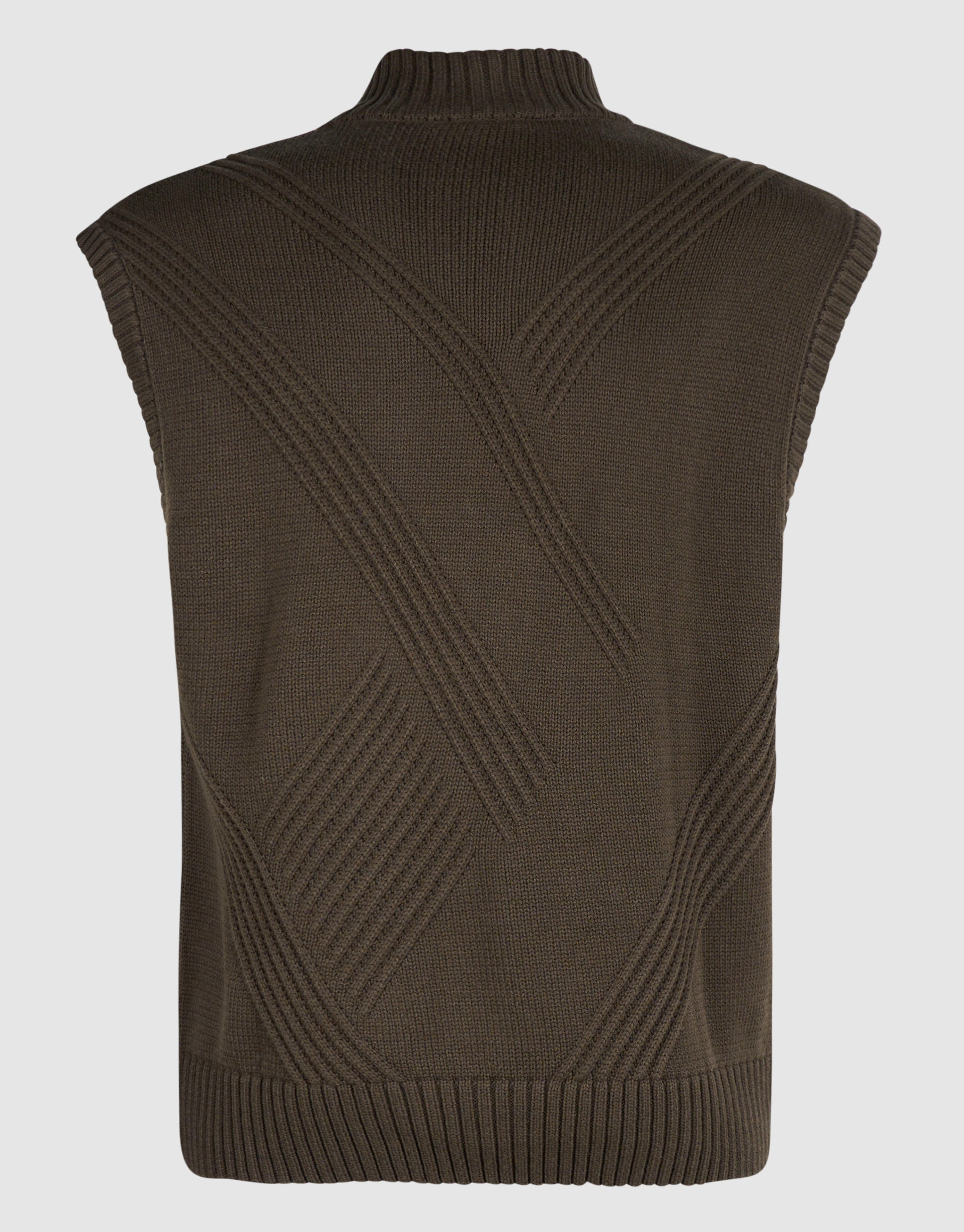 Gebreide Bodywarmer Donkerbruin SHOEBY MEN