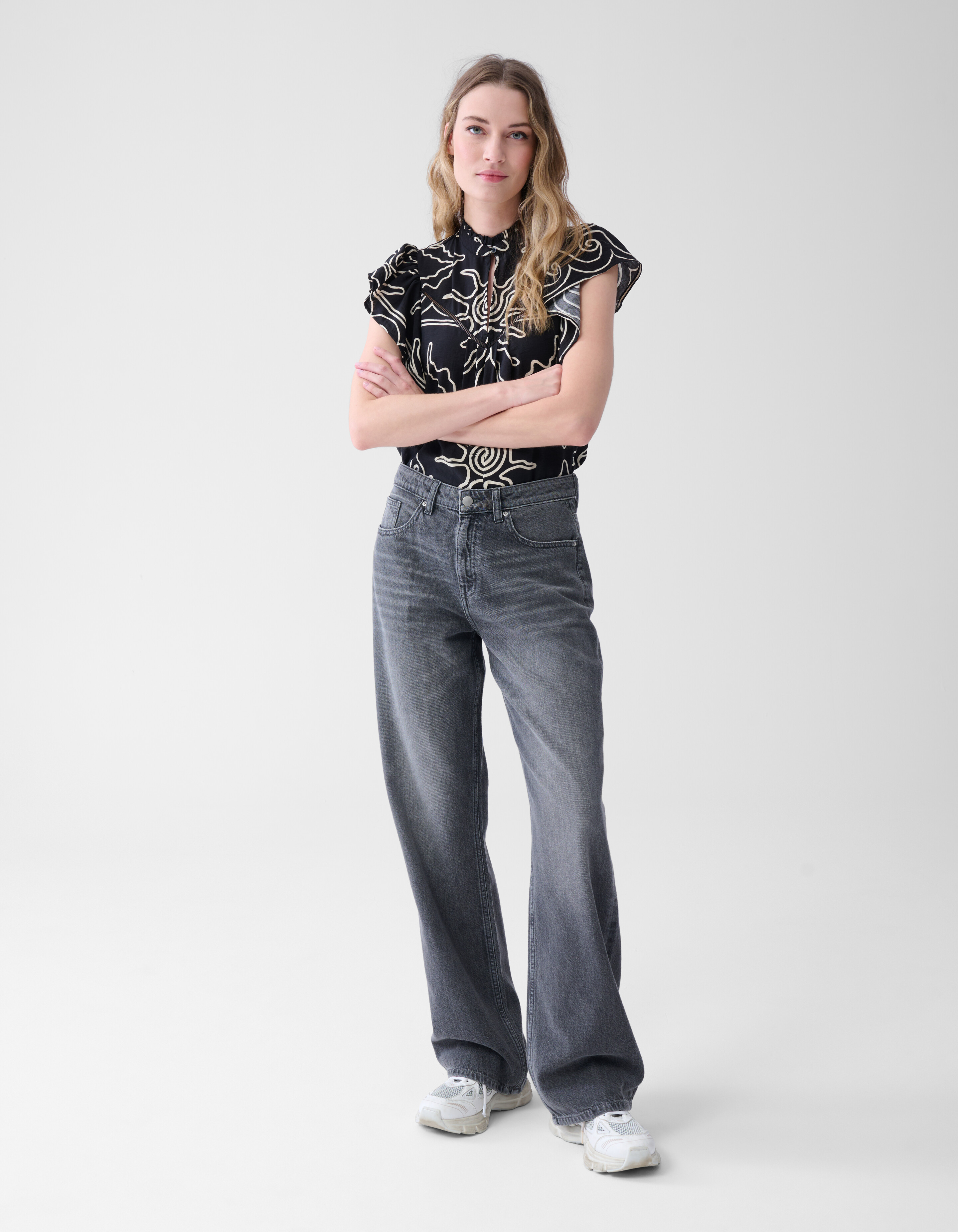 Wide Leg Fit Jeans Grijs SHOEBY WOMEN