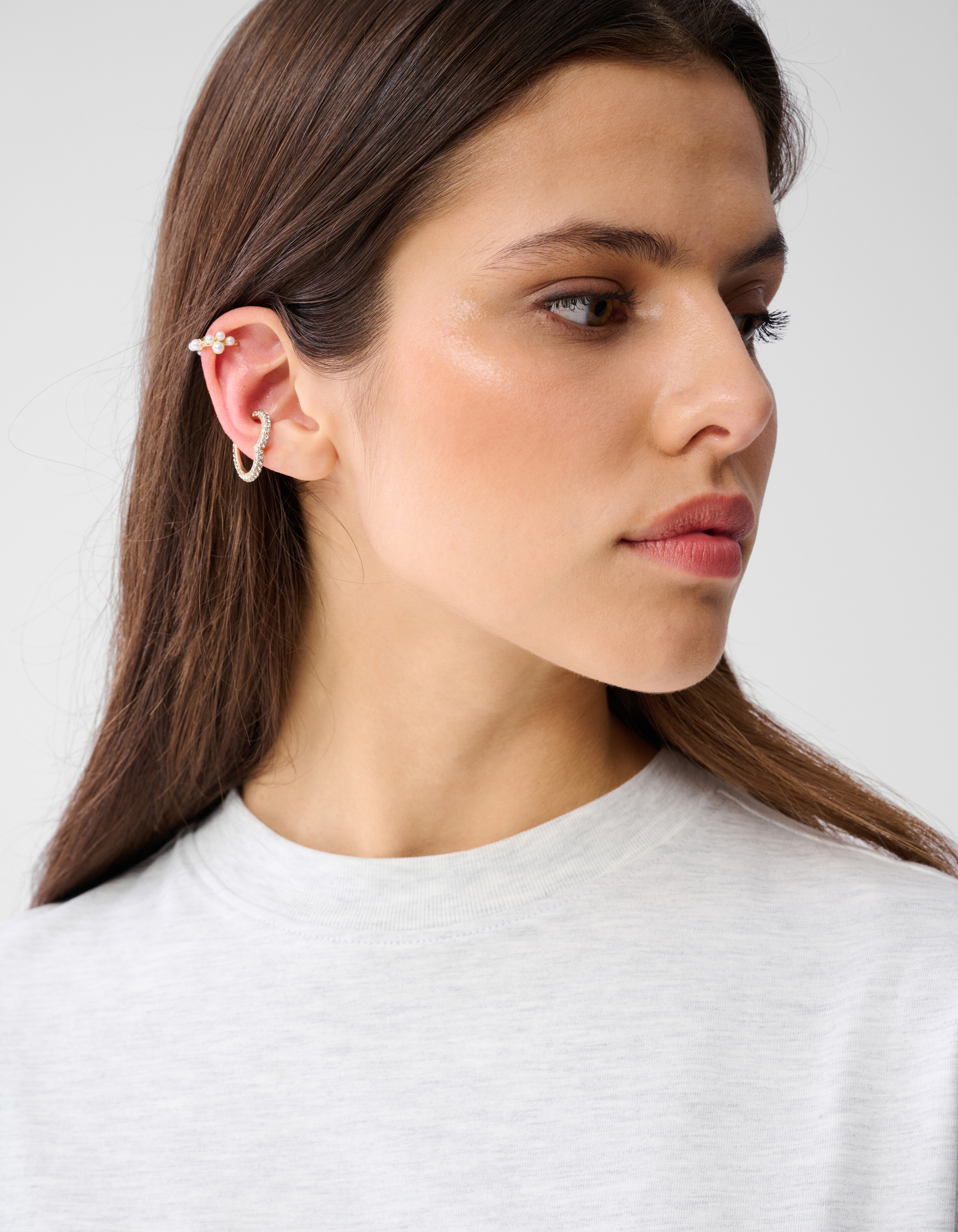 Parel/Heart Earcuff Set Goud By Monica SHOEBY ACCESSOIRES