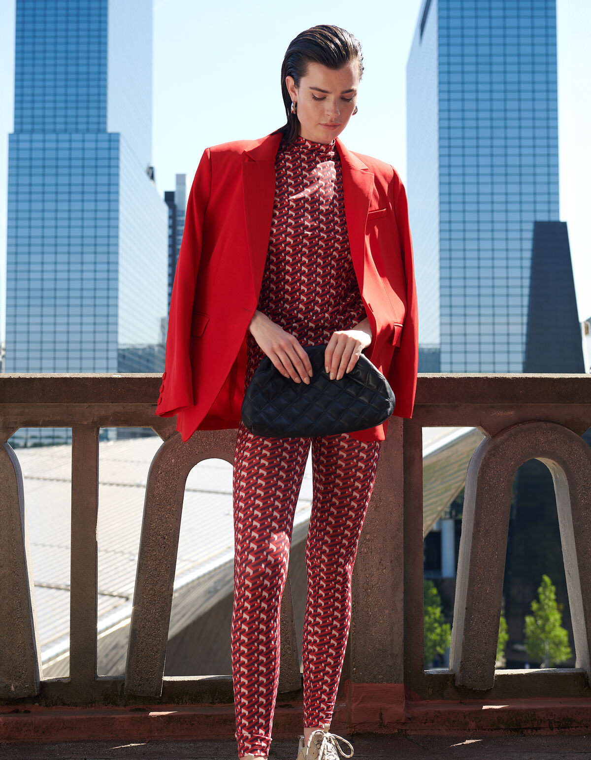 Grafische Travel Legging Rood SHOEBY WOMEN