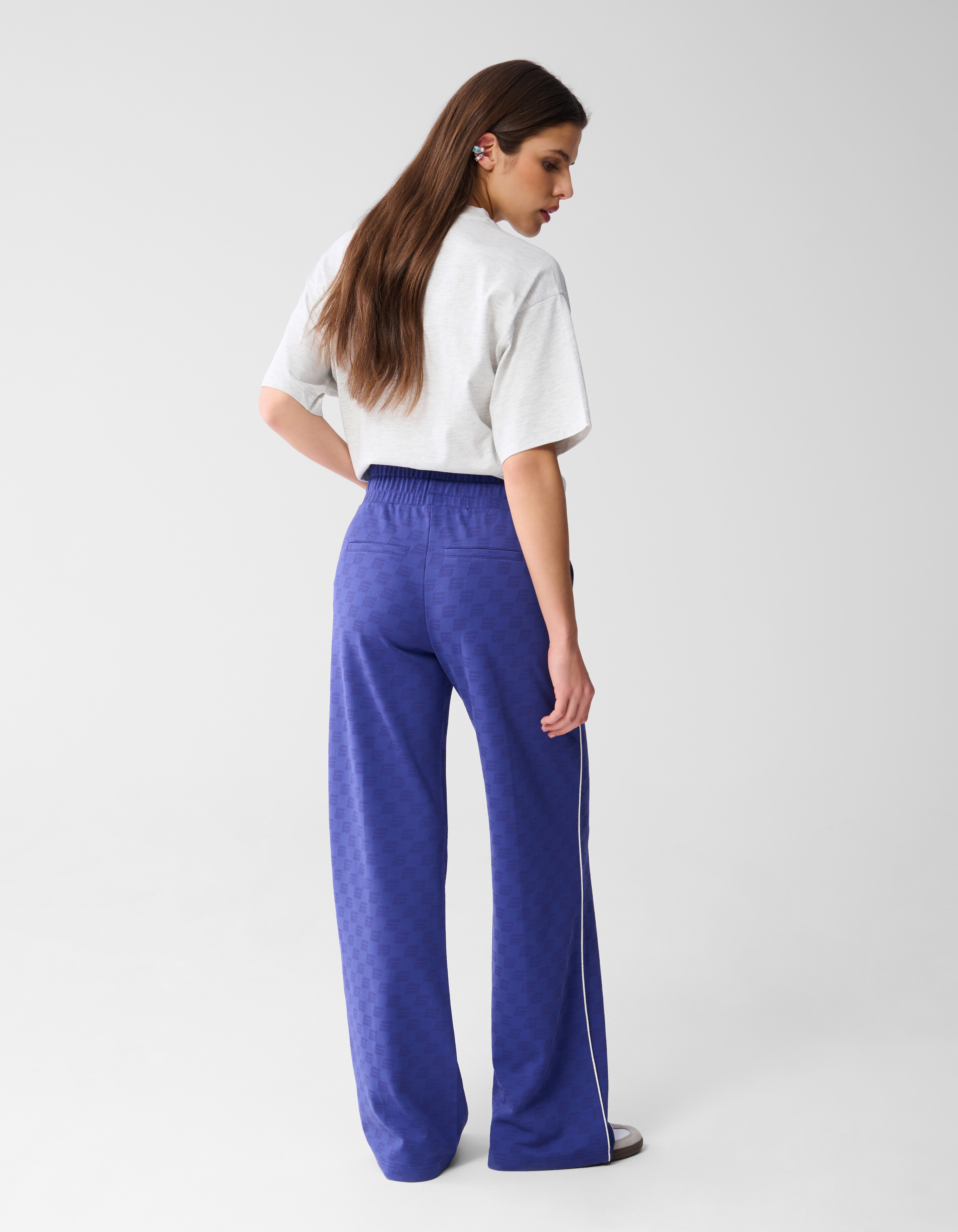 Jacquard Sporty Broek Paars By Monica SHOEBY WOMEN