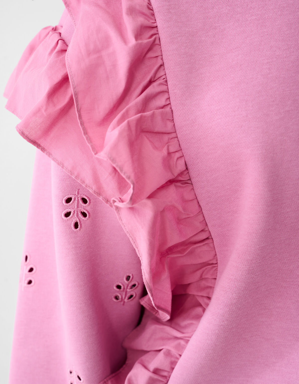 Ruffle Embroidery Sweater Roze SHOEBY GIRLS
