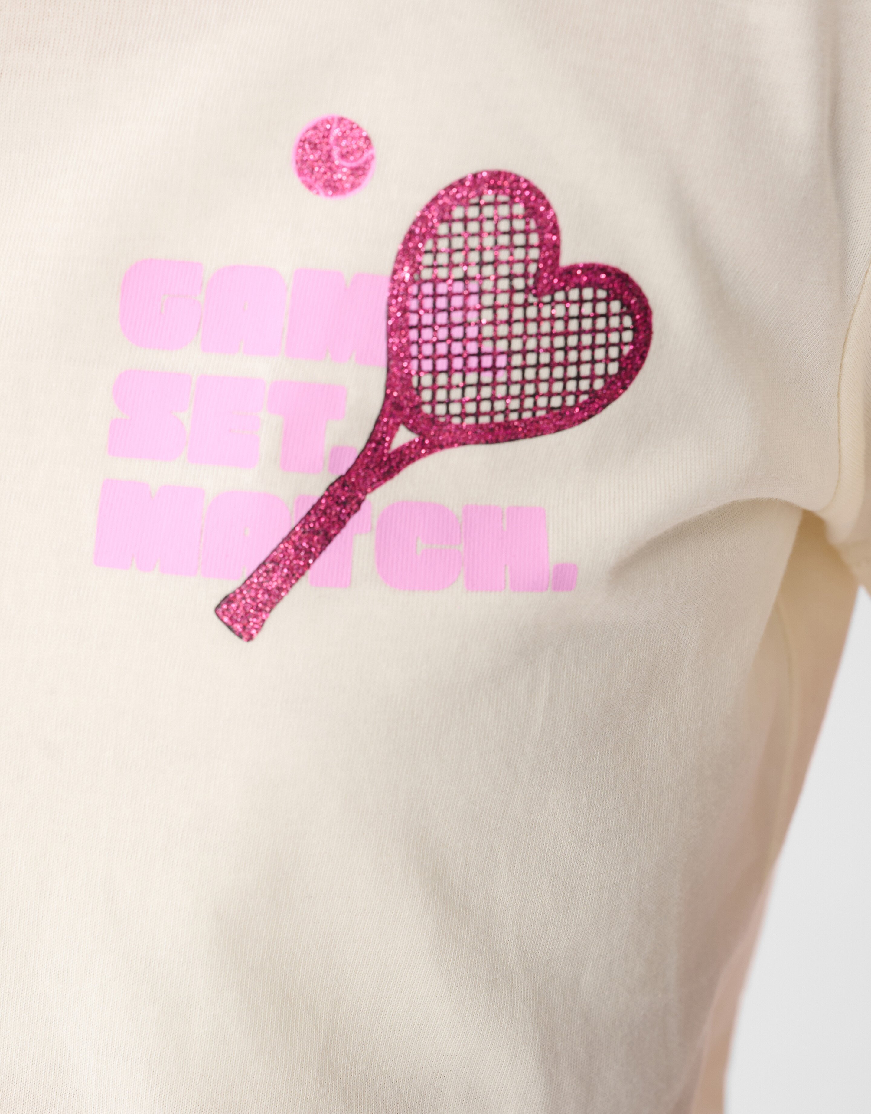 Heart Racket Artwork T-shirt Gebroken Wit SHOEBY GIRLS