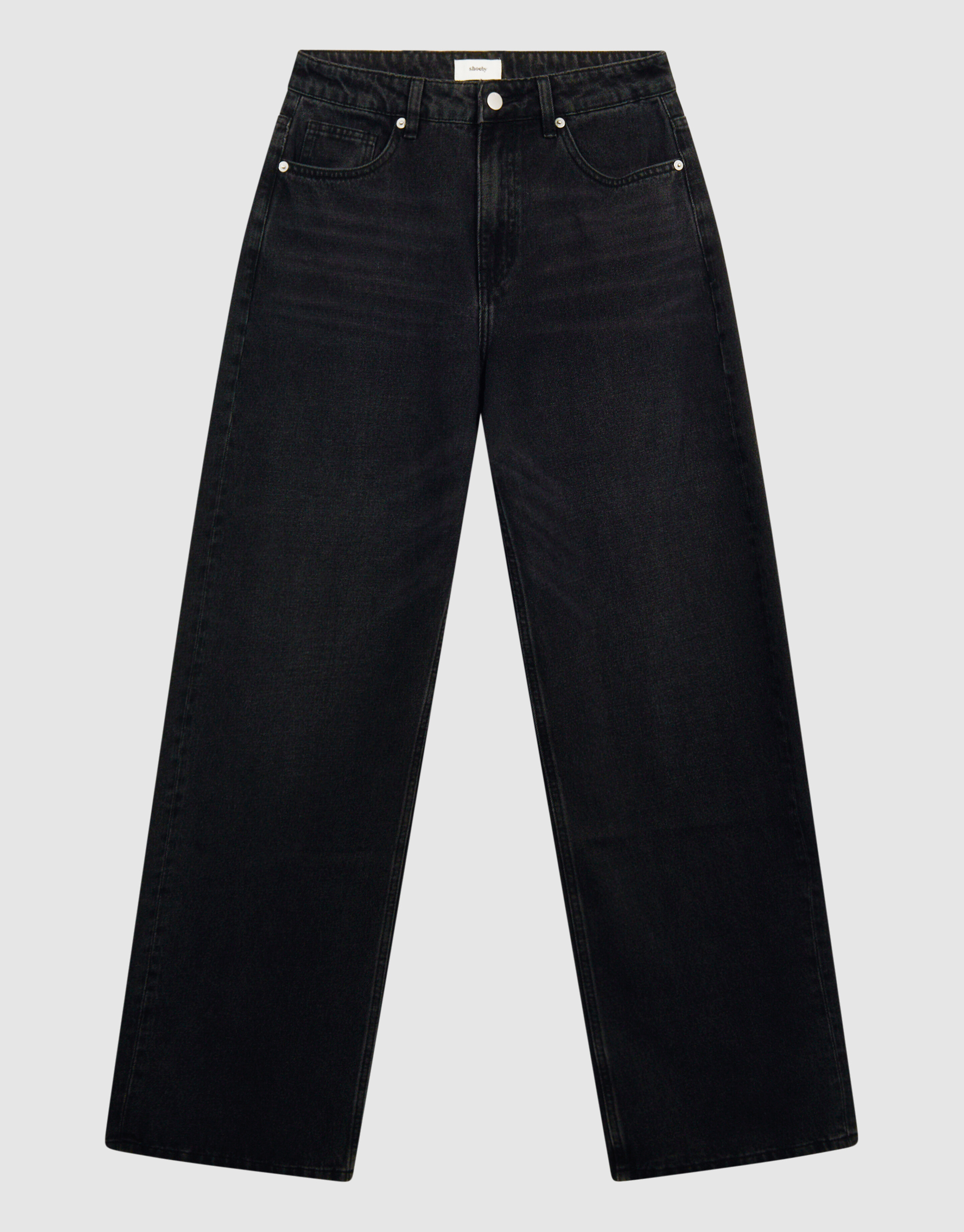 Baggy Fit Jeans Donkergrijs SHOEBY WOMEN