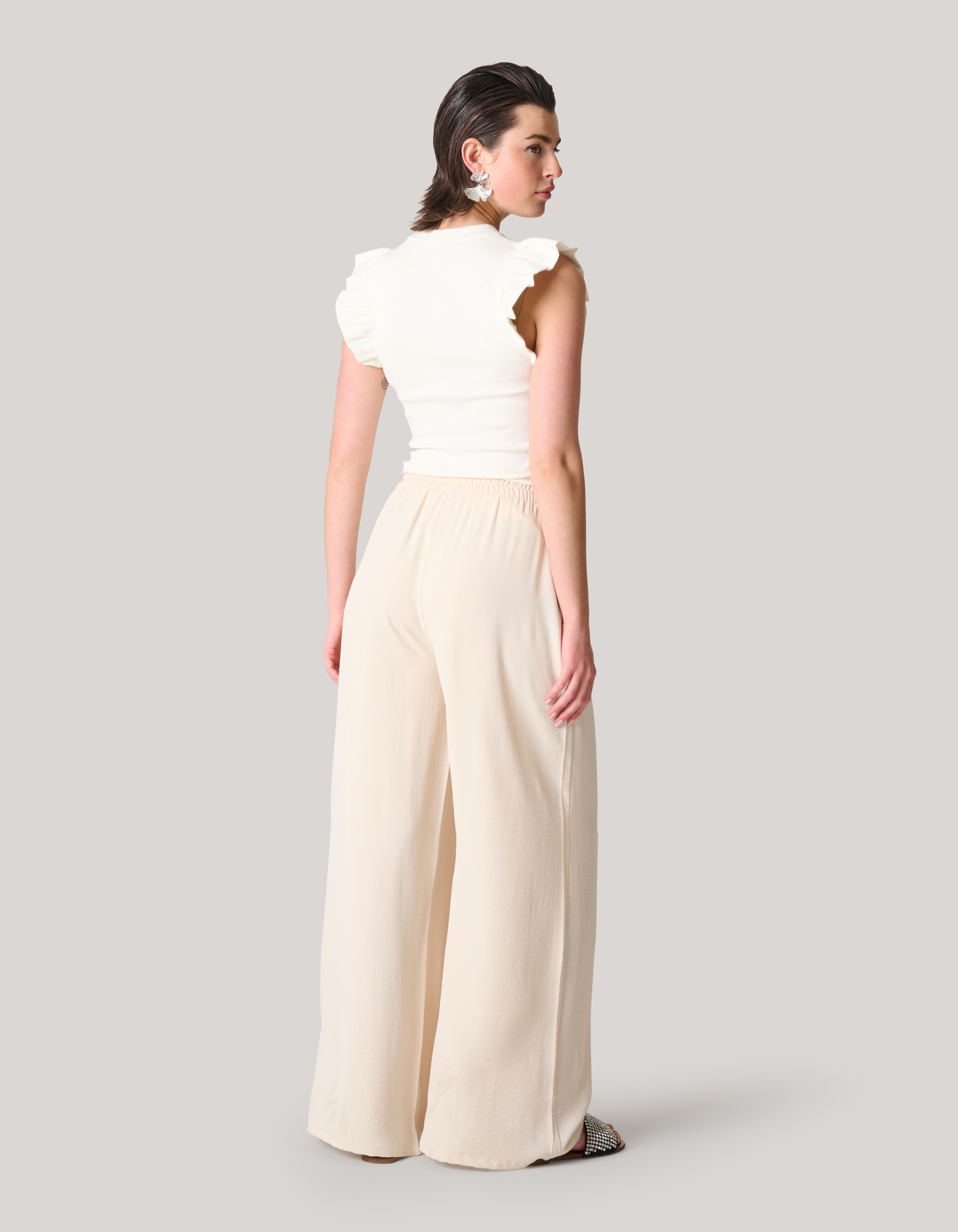 Jersey Ruffle Top Wit SHOEBY WOMEN